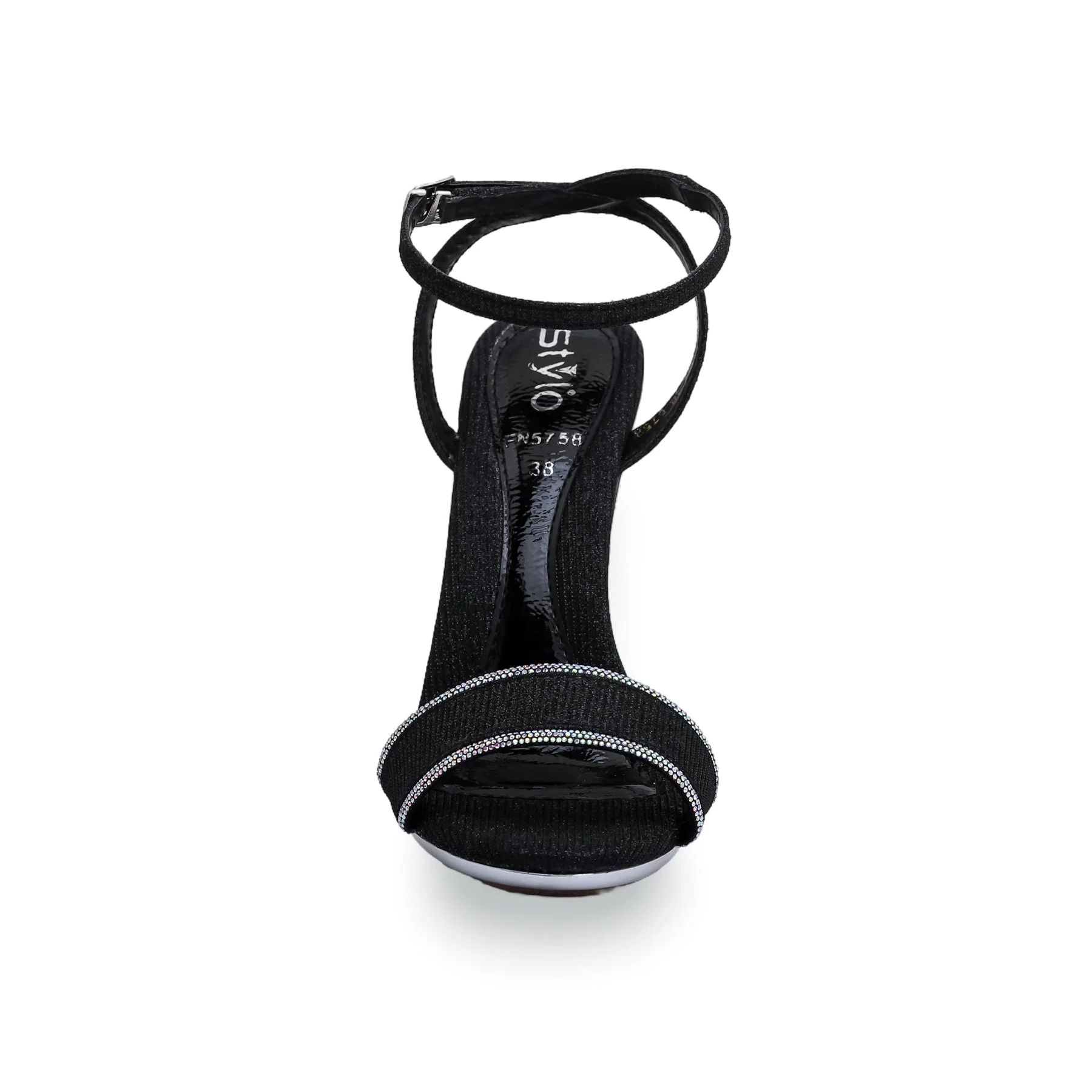 Black Fancy Bridal Sandal FN5758 - Image 3