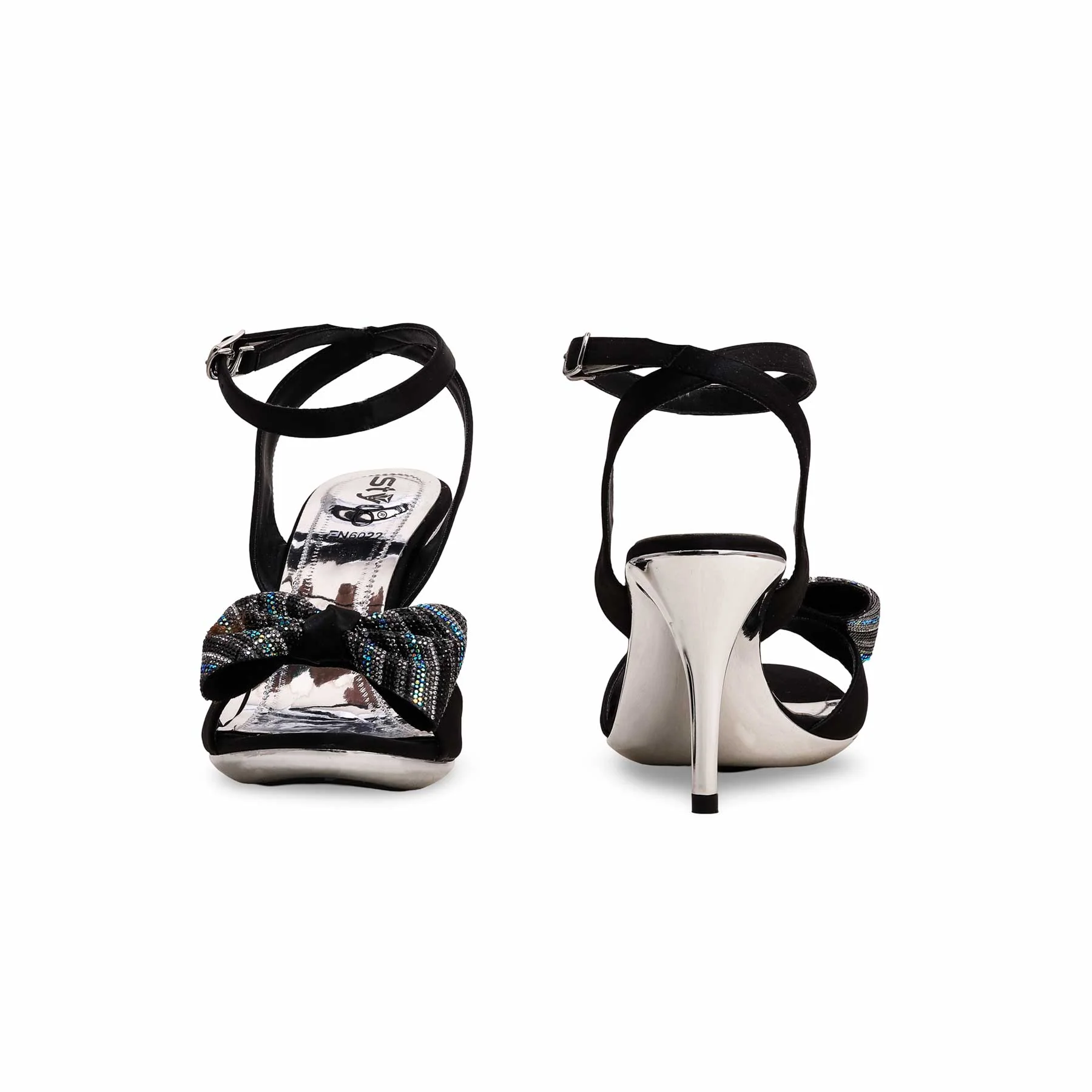 Black Fancy Bridal Sandal FN6022 - Image 4