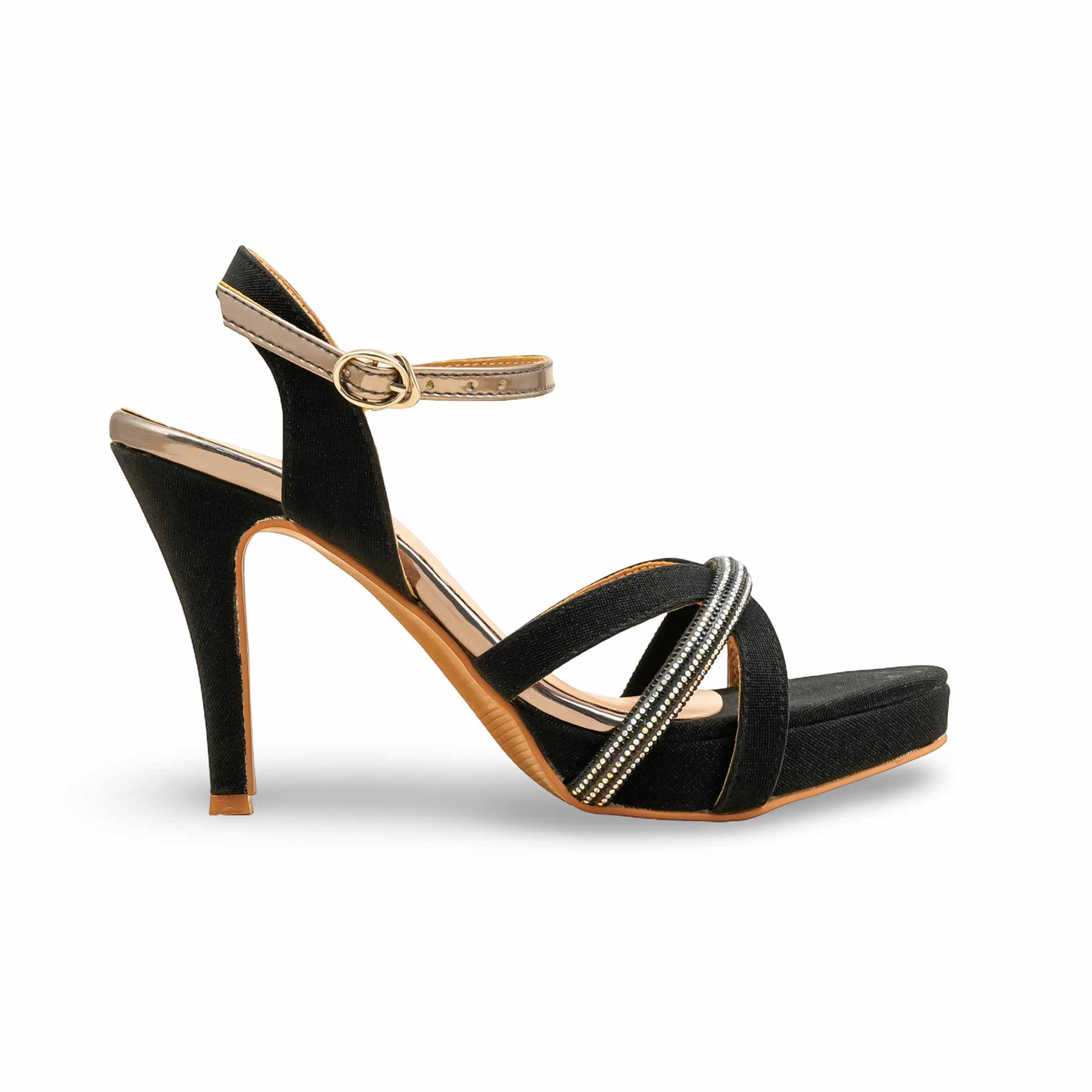 Black Fancy Bridal Sandal FN6220 - Image 2