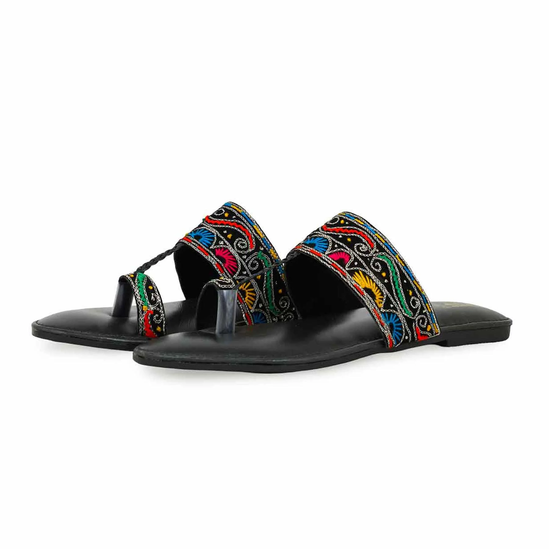 Black Fancy Chappal EC0213 - Image 3