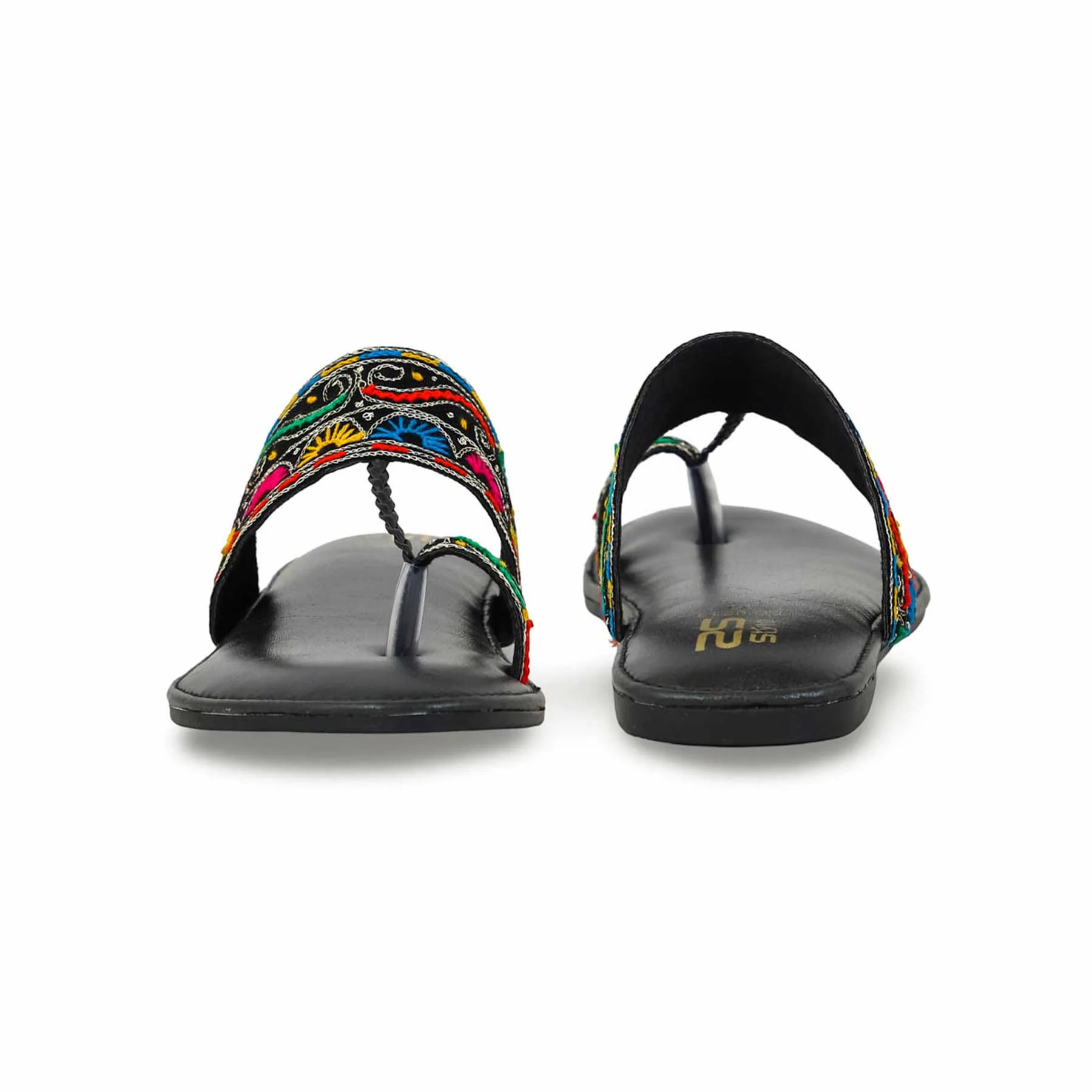 Black Fancy Chappal EC0213 - Image 4