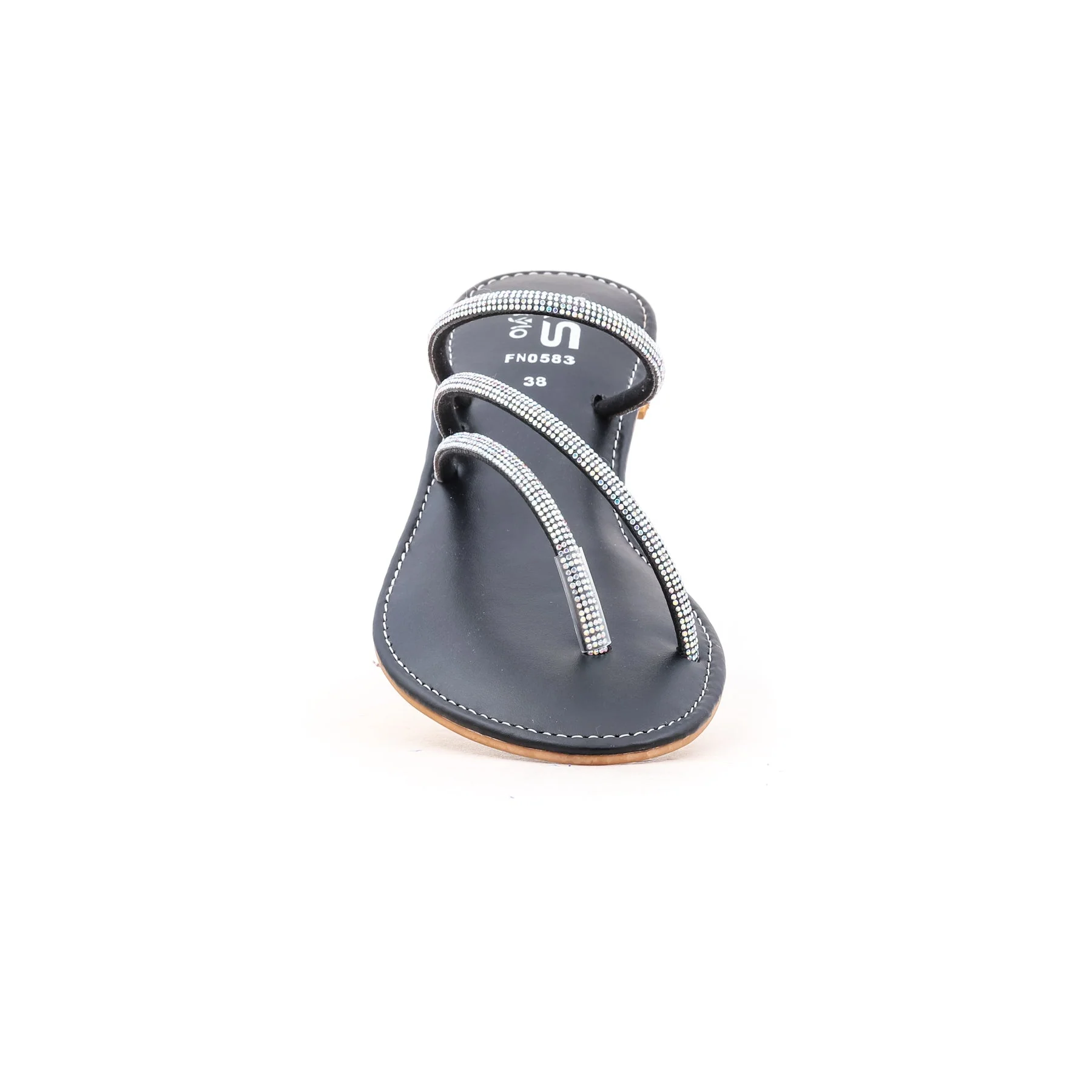 Black Fancy Chappal FN0583 - Image 3