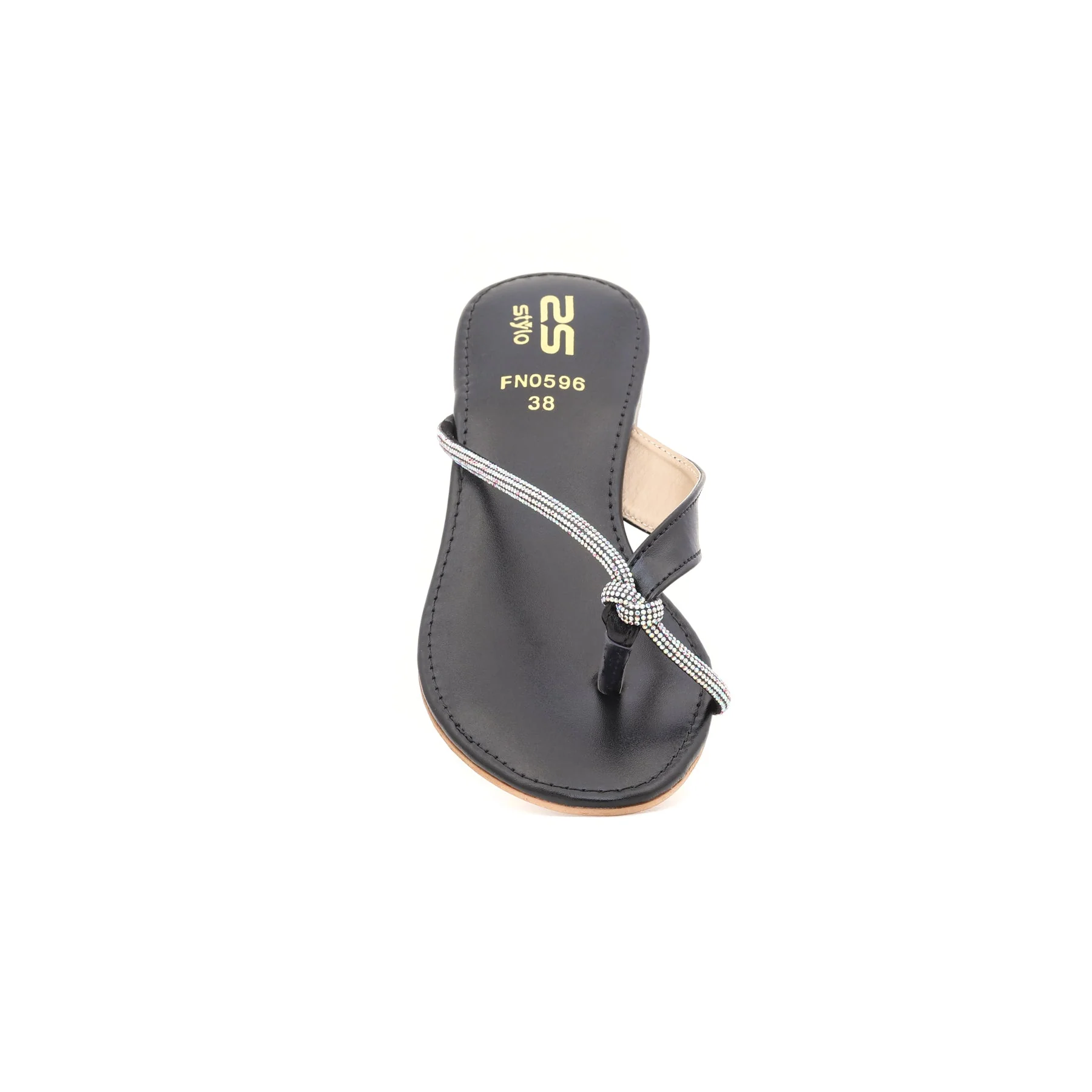 Black Fancy Chappal FN0596 - Image 3