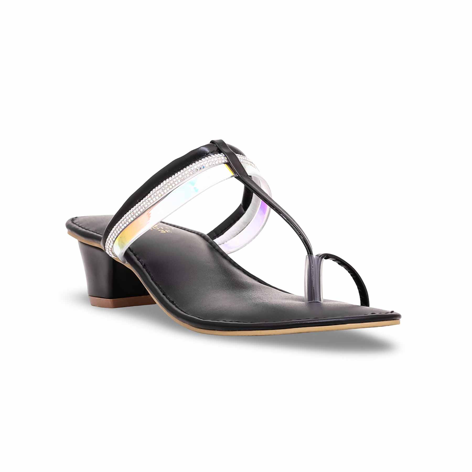 Black Fancy Chappal FN0717 - Image 2