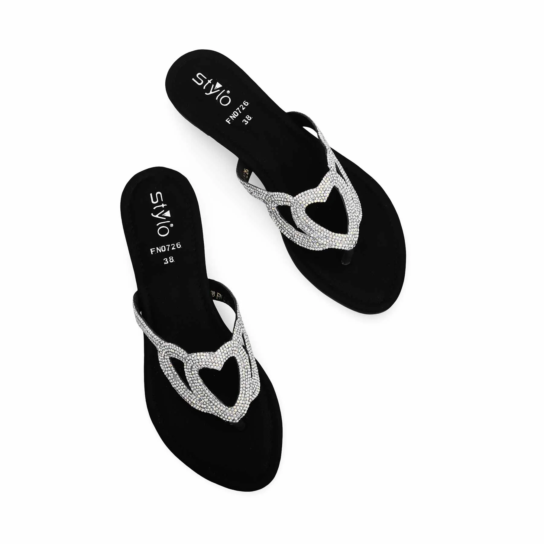 Black Fancy Chappal FN0726 - Image 4
