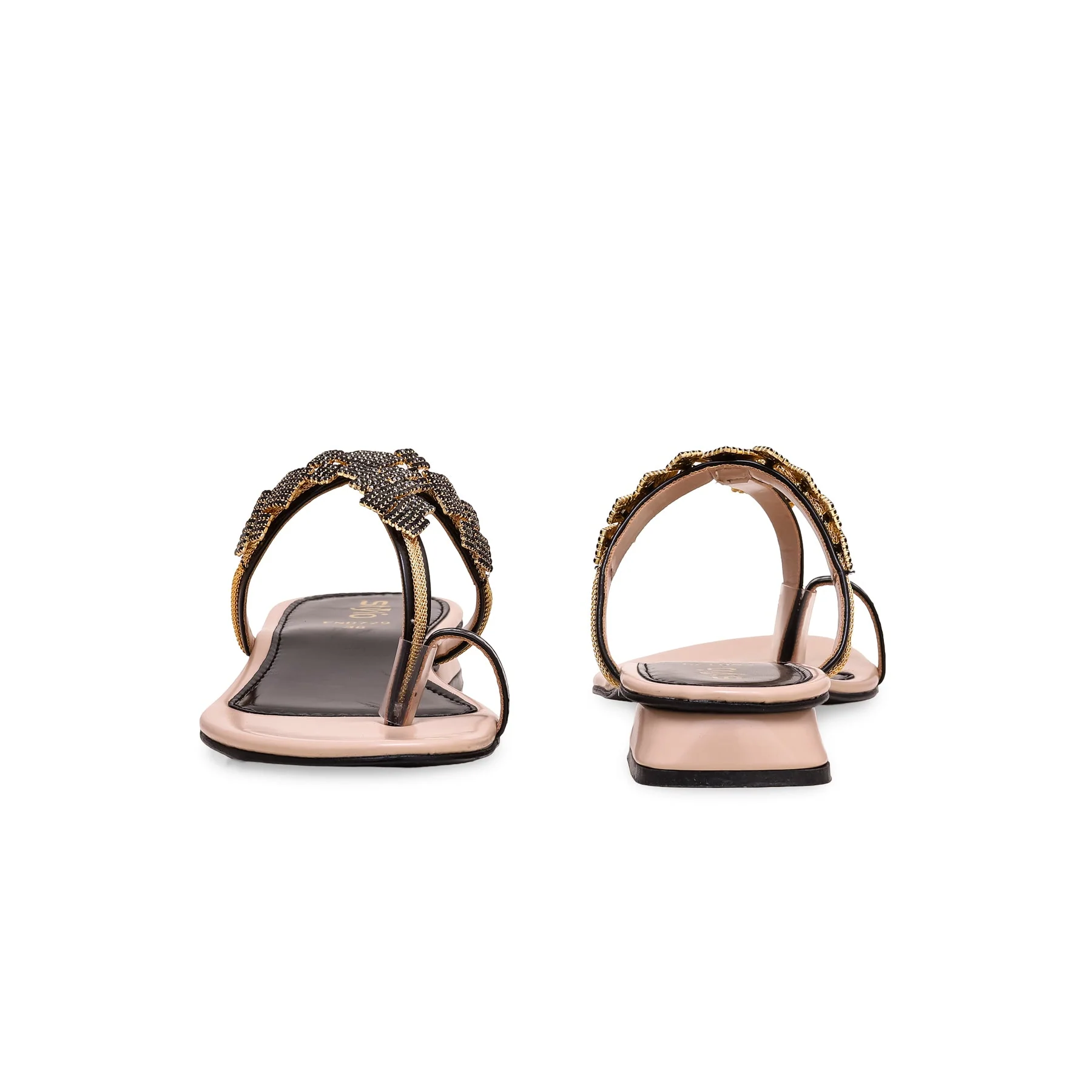Black Fancy Chappal FN0729 - Image 4