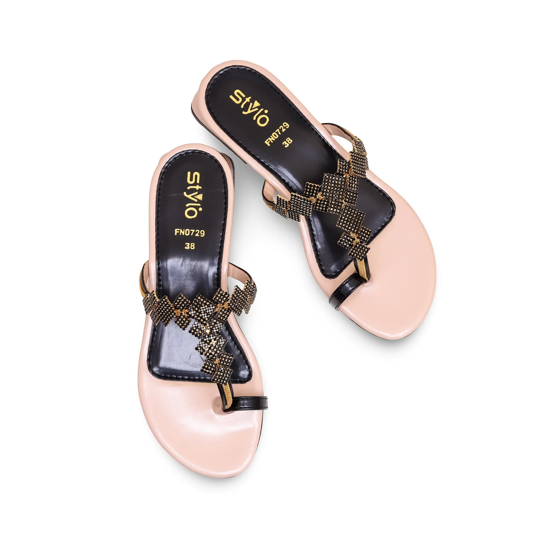 Black Fancy Chappal FN0729 - Image 5