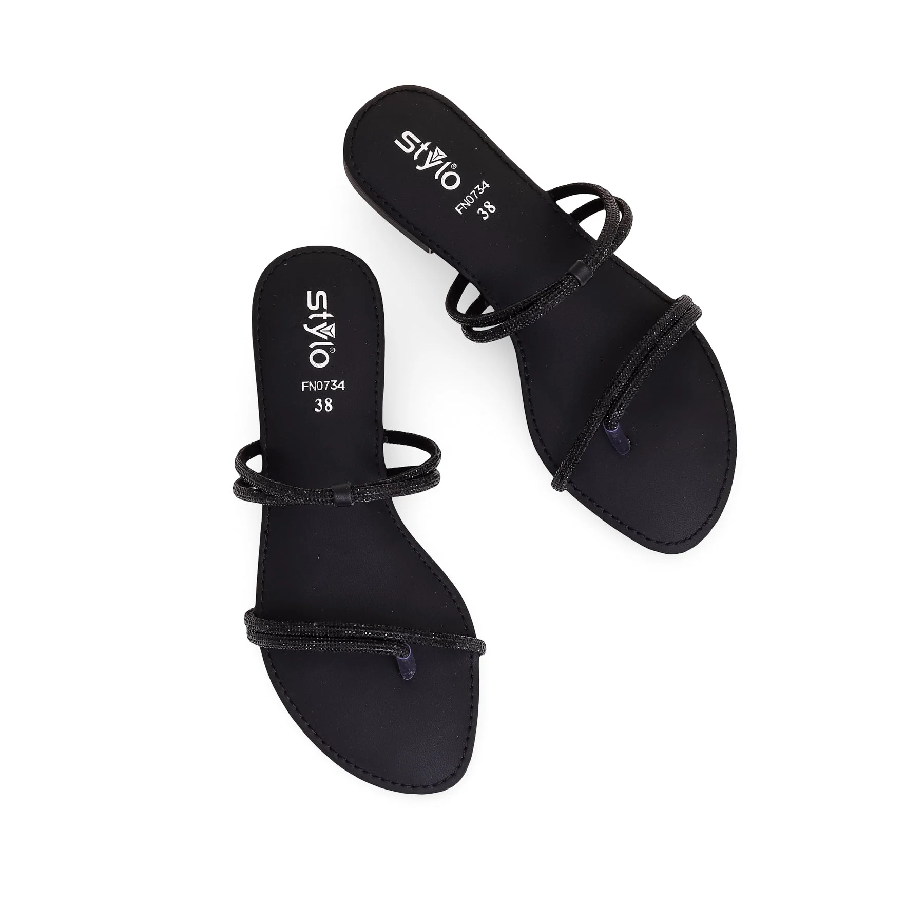 Black Fancy Chappal FN0734 - Image 4