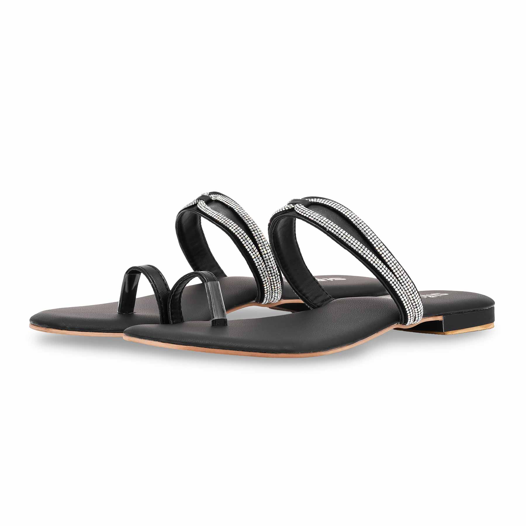 Black Fancy Chappal FN0737 - Image 3