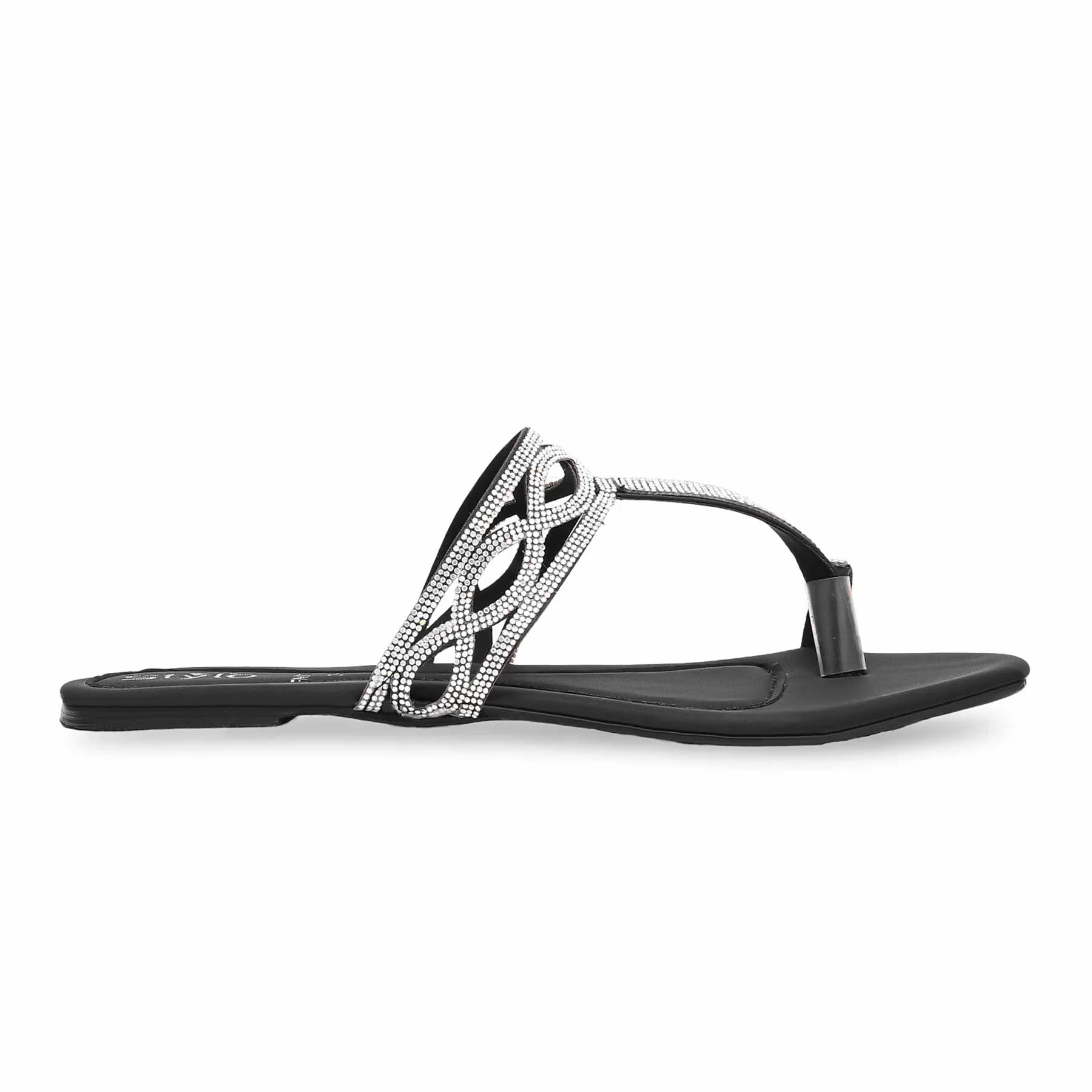 Black Fancy Chappal FN0741 - Image 2