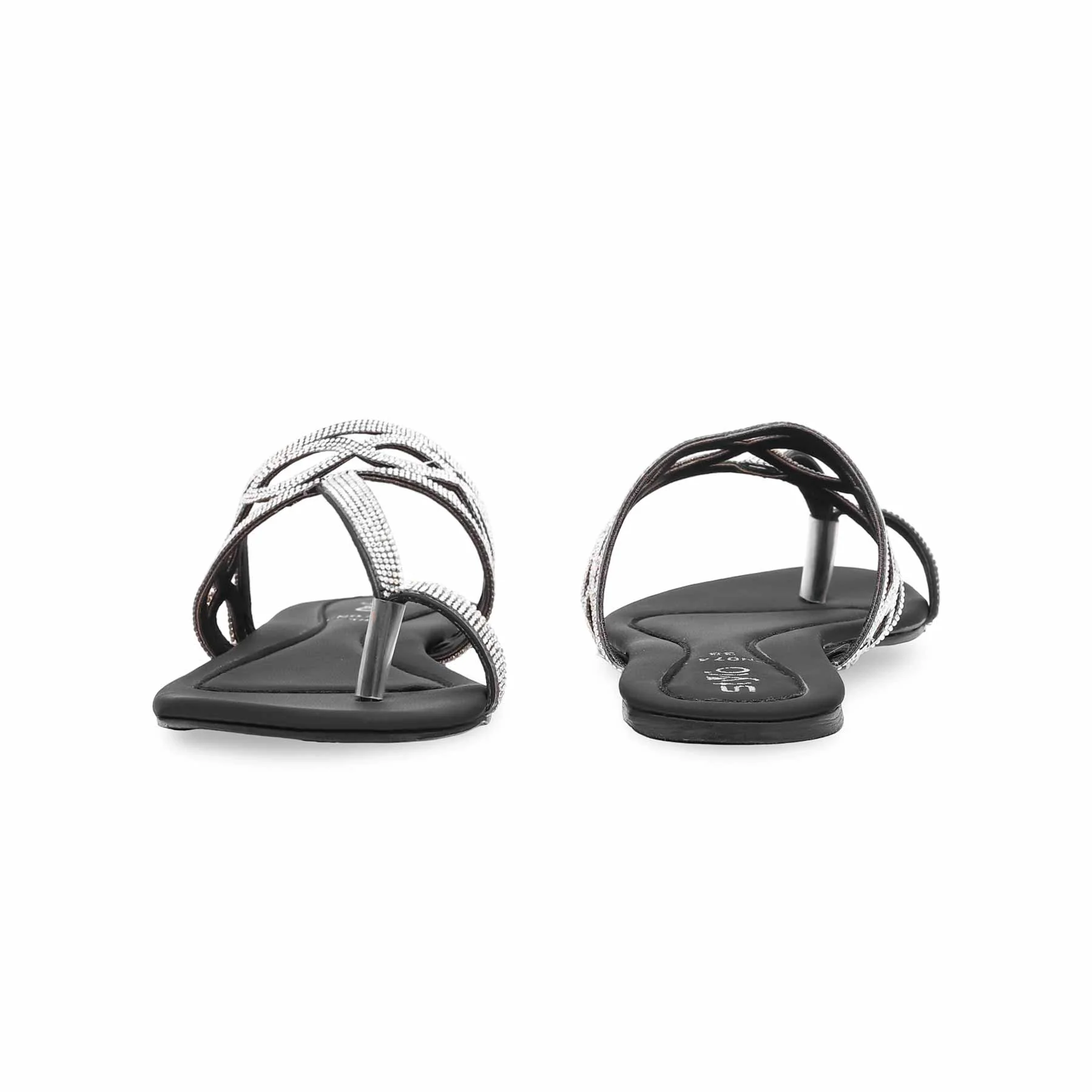 Black Fancy Chappal FN0741 - Image 4