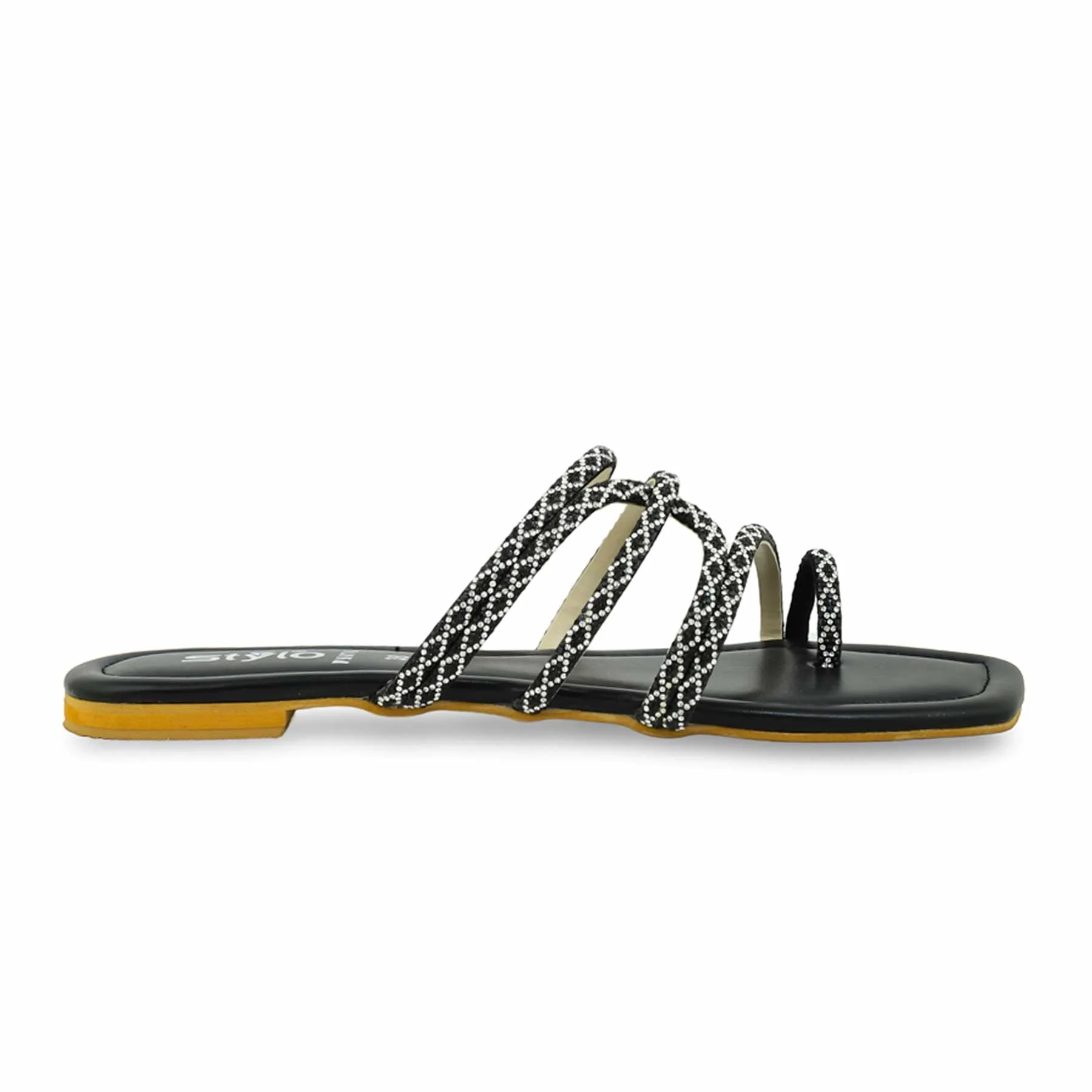 Black Fancy Chappal FN0762 - Image 2