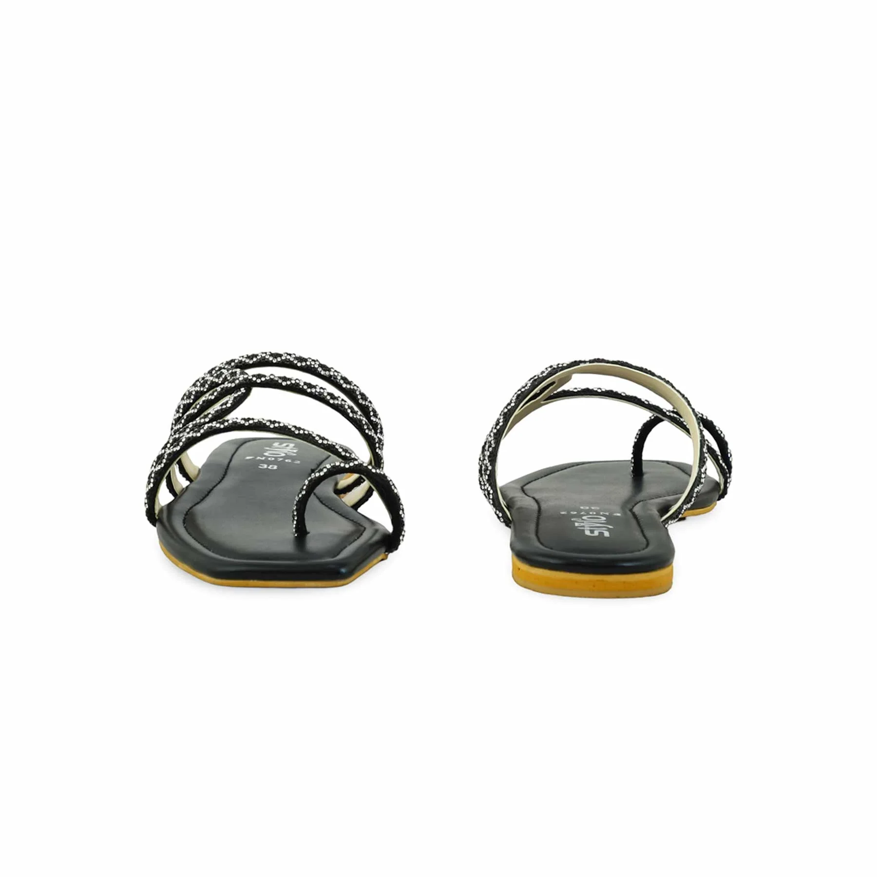 Black Fancy Chappal FN0762 - Image 4