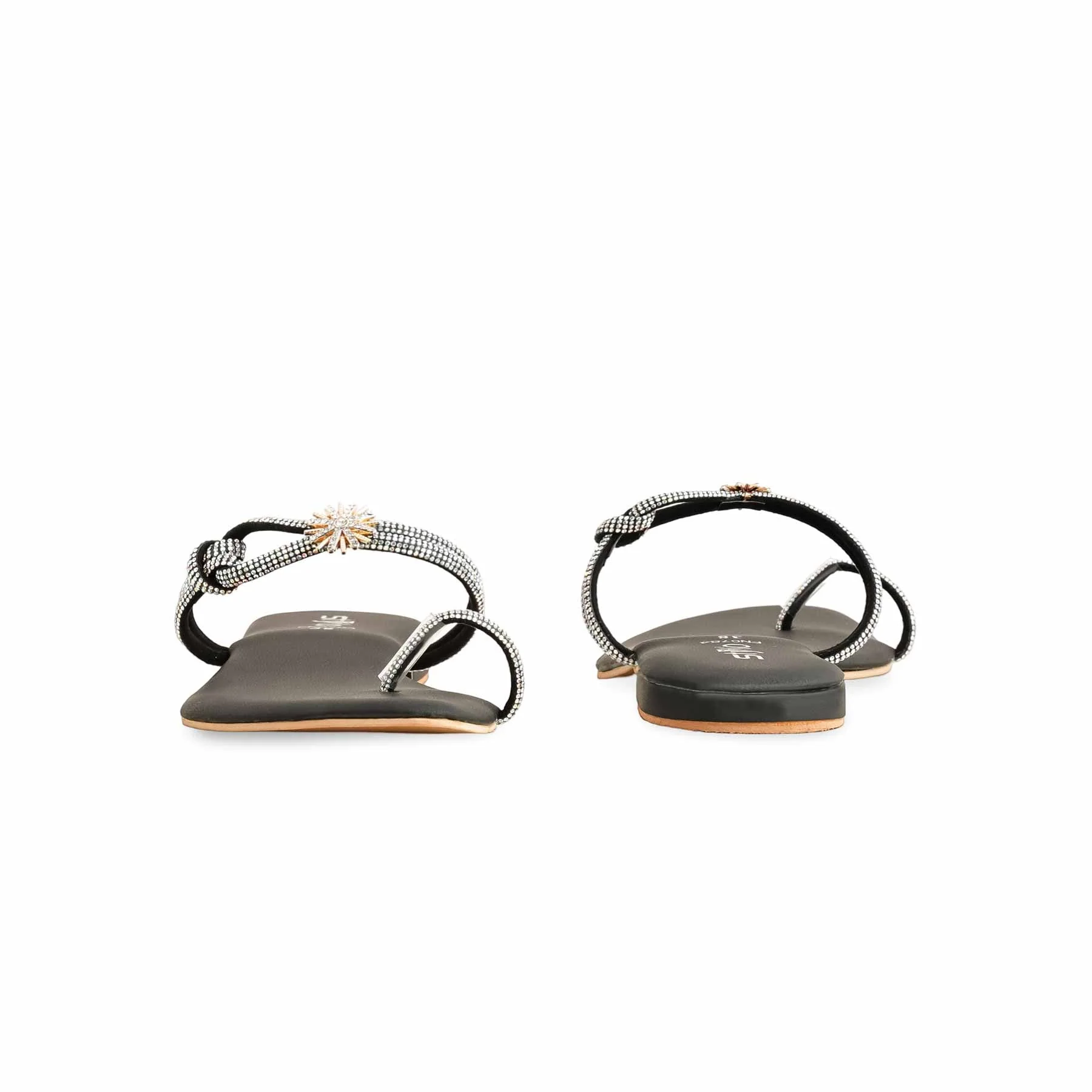 Black Fancy Chappal FN0784 - Image 4