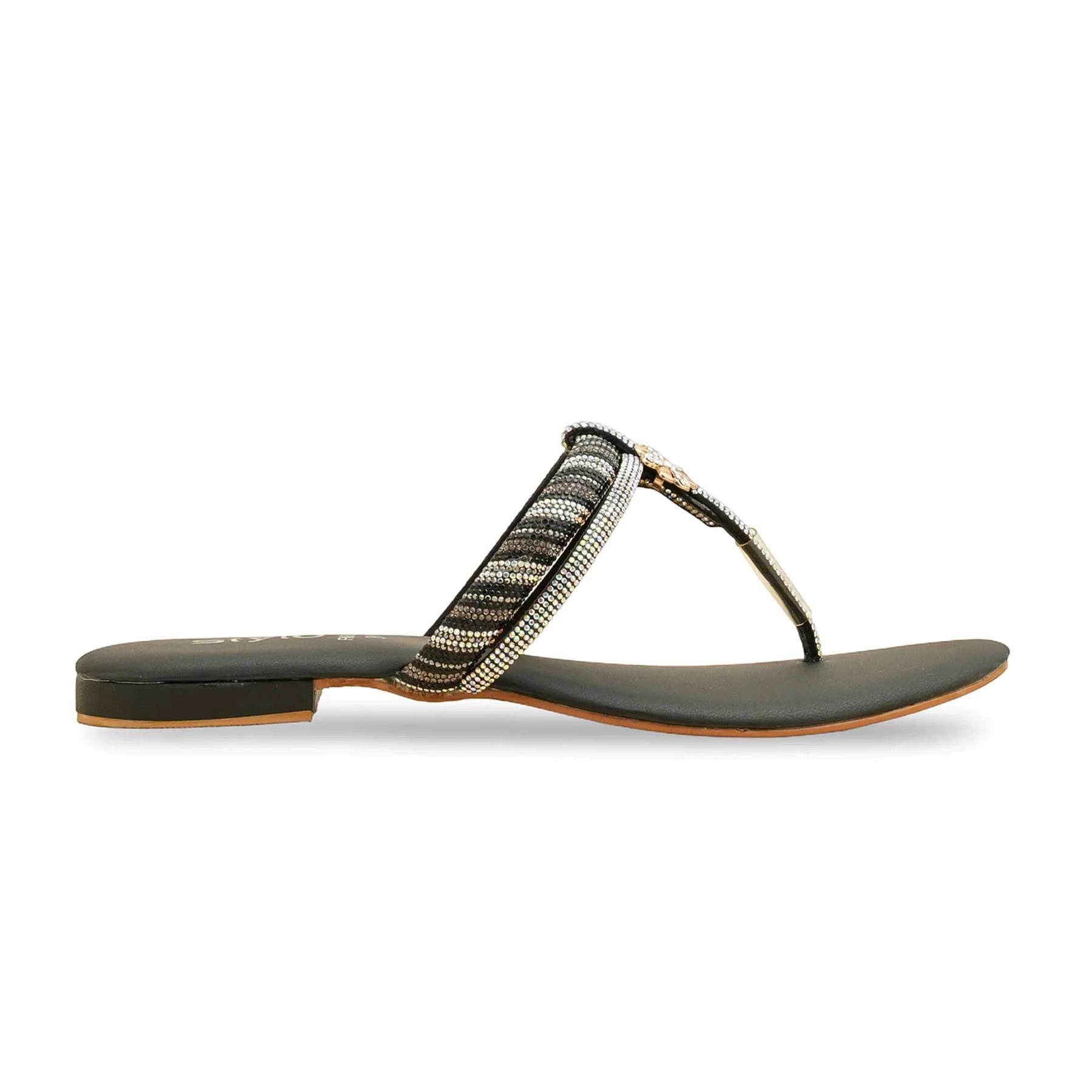 Black Fancy Chappal FN0811 - Image 2