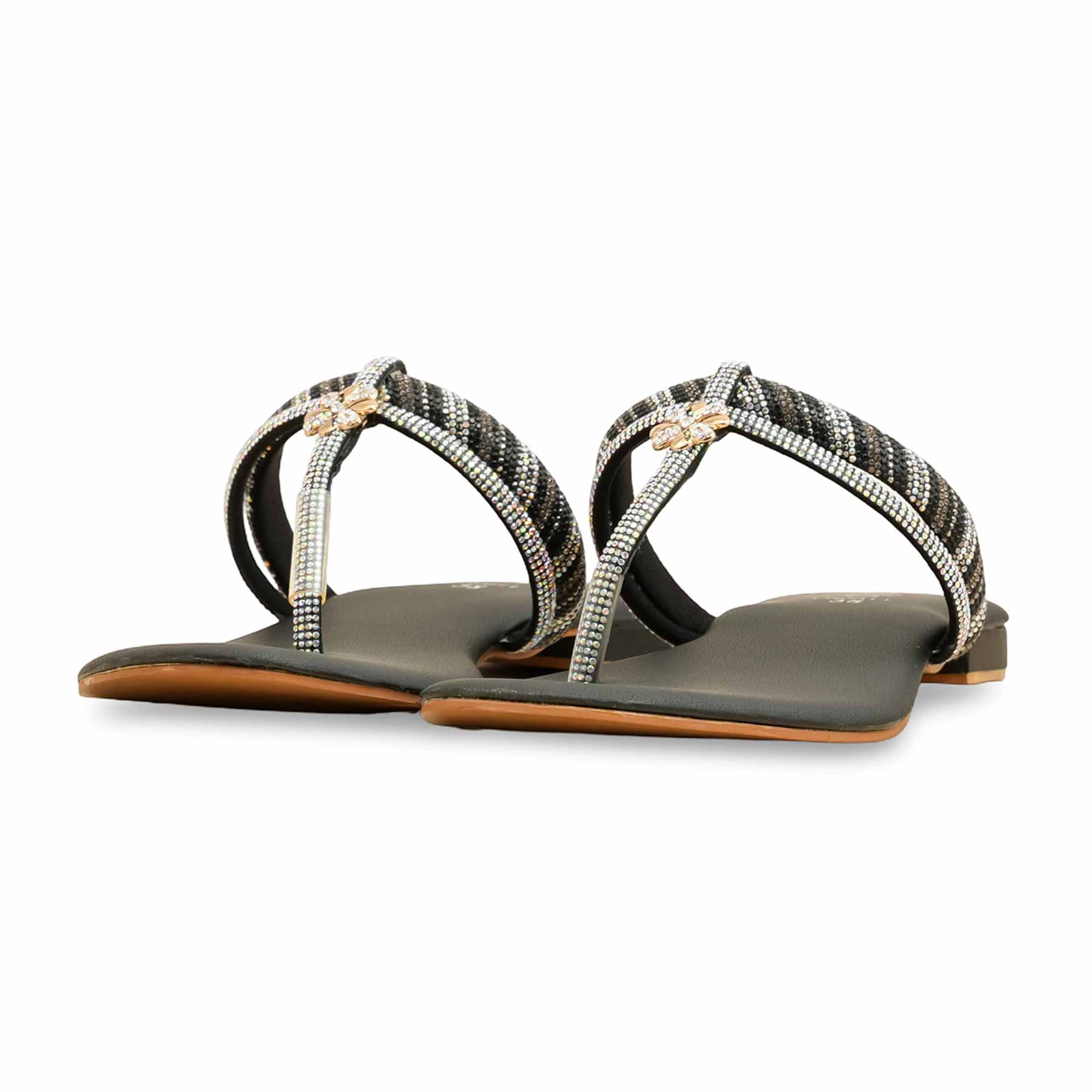 Black Fancy Chappal FN0811 - Image 3