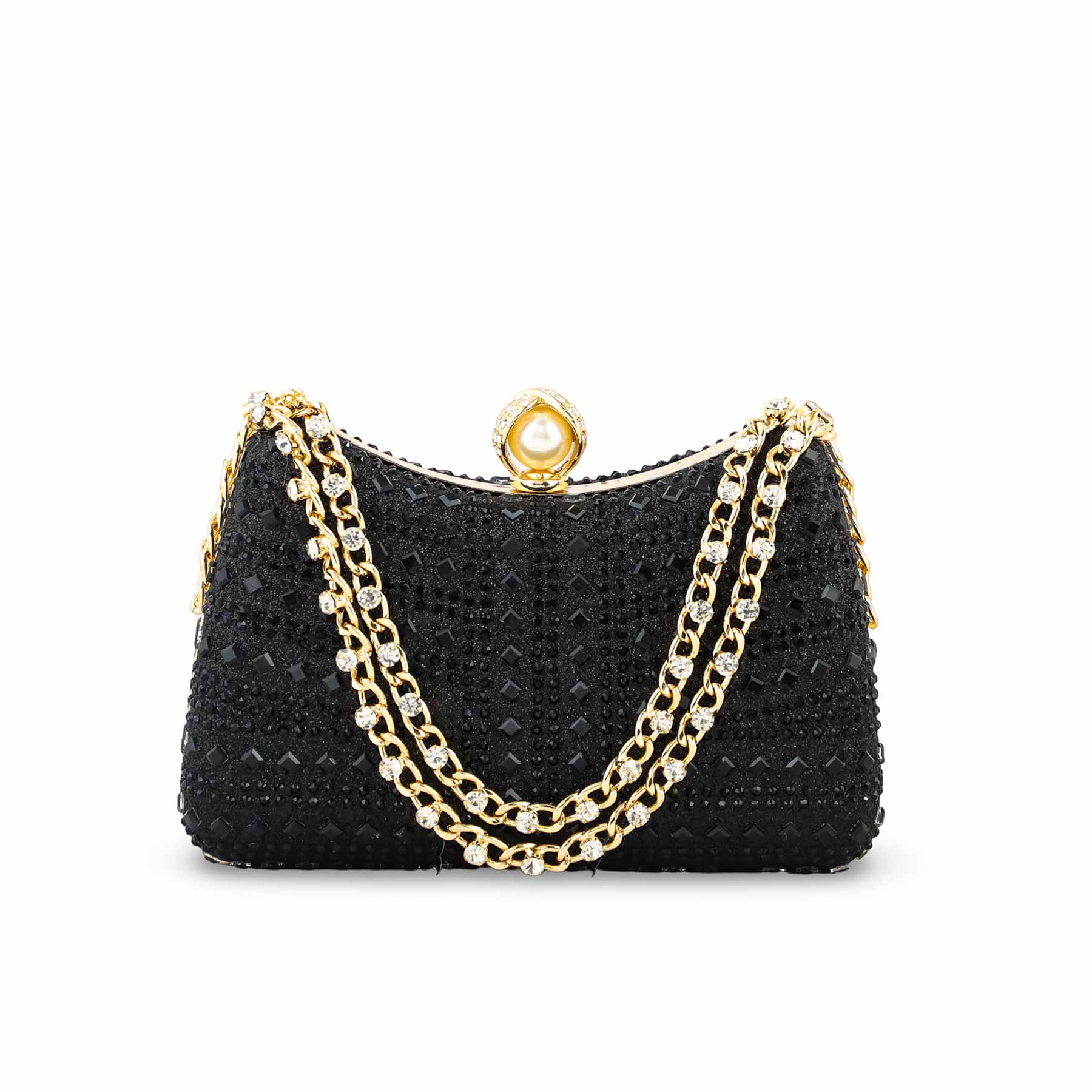 Black Fancy Clutch For Ladies P24385 - Image 2