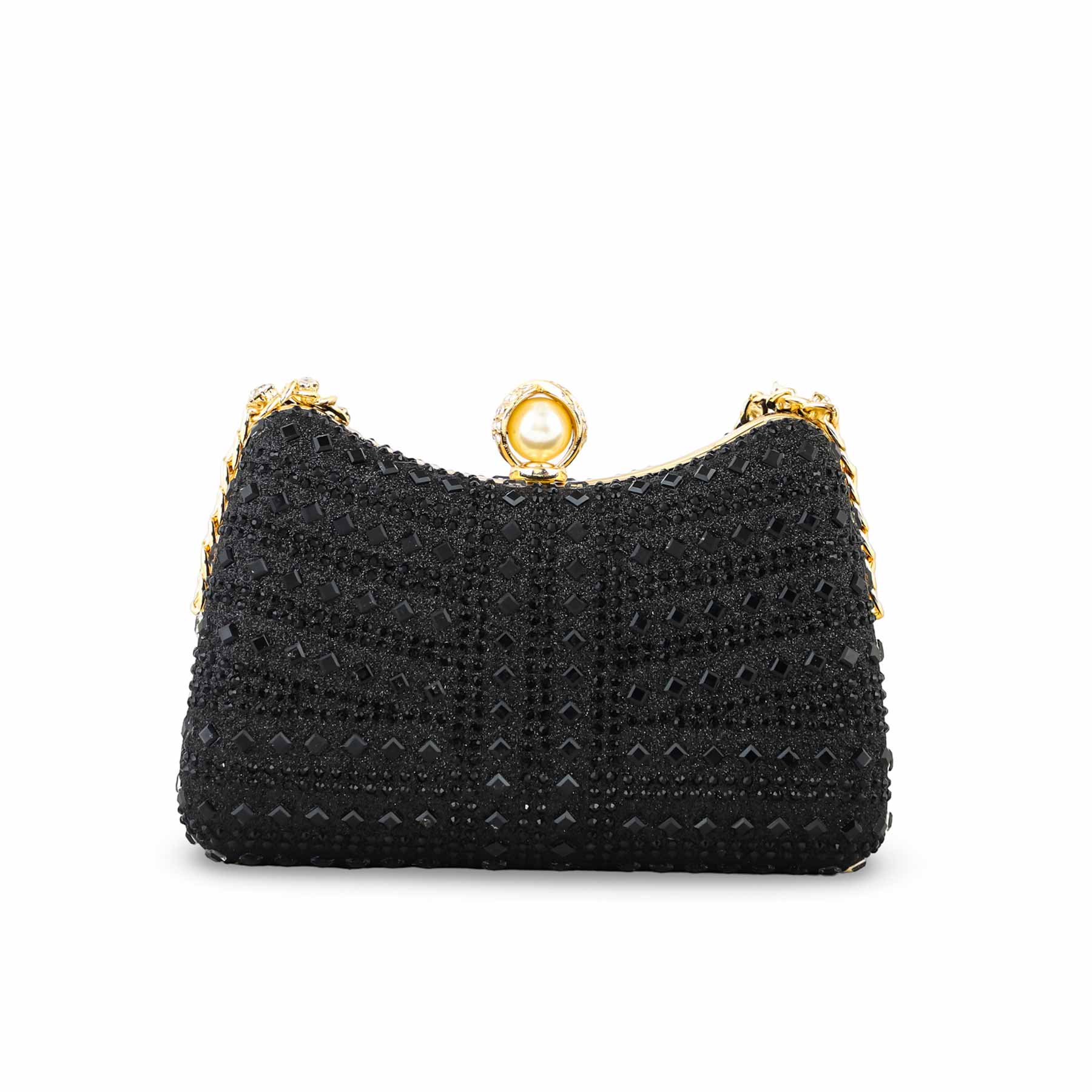 Black Fancy Clutch For Ladies P24385 - Image 4