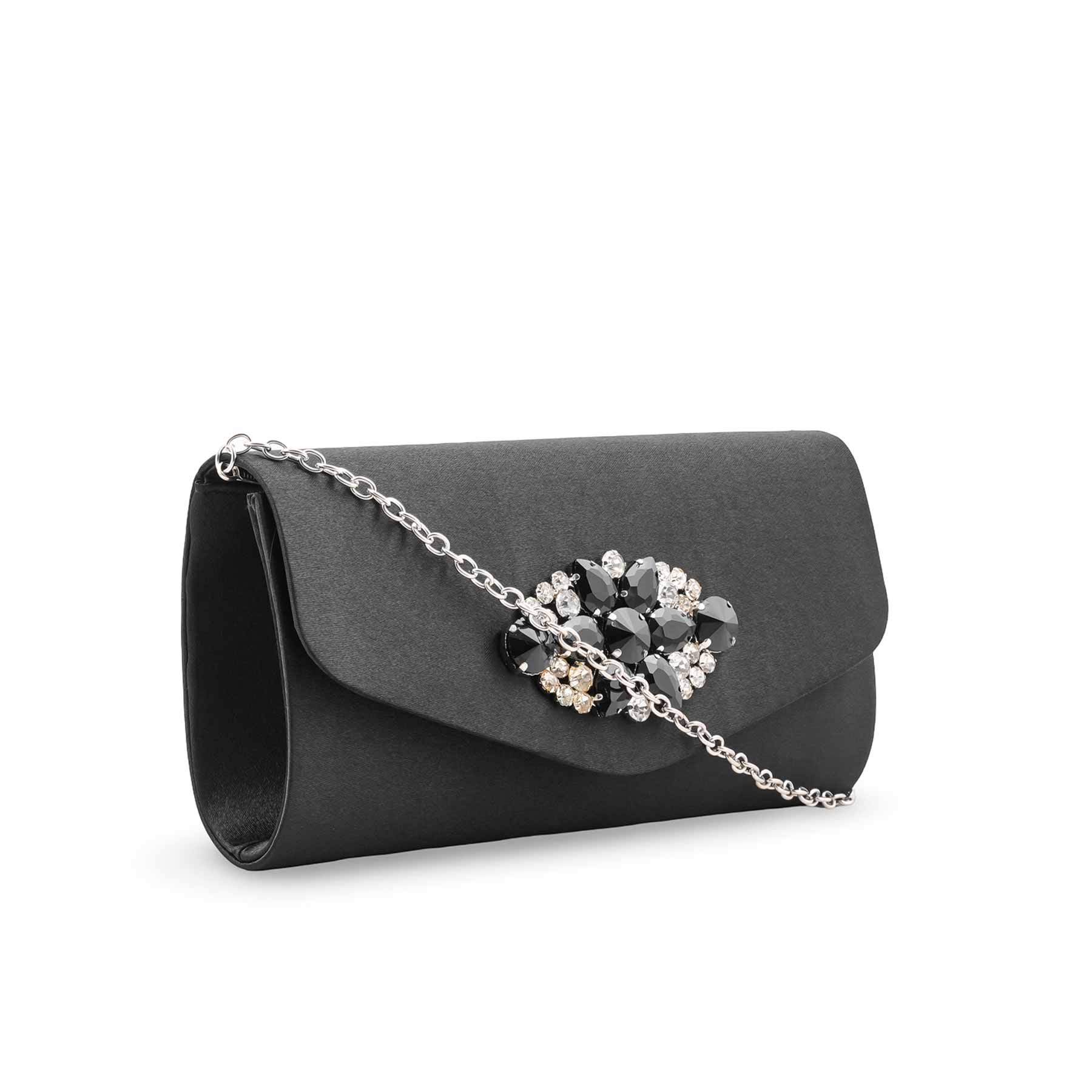 Black Fancy Clutch For Ladies P24413 - Image 3