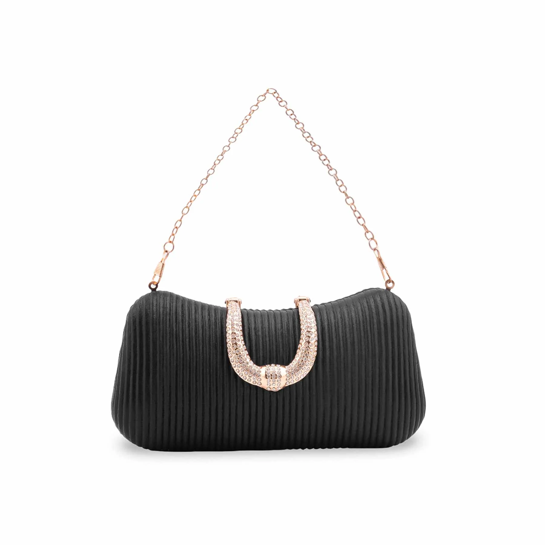 Black Fancy Clutch For Ladies P24444 - Image 2