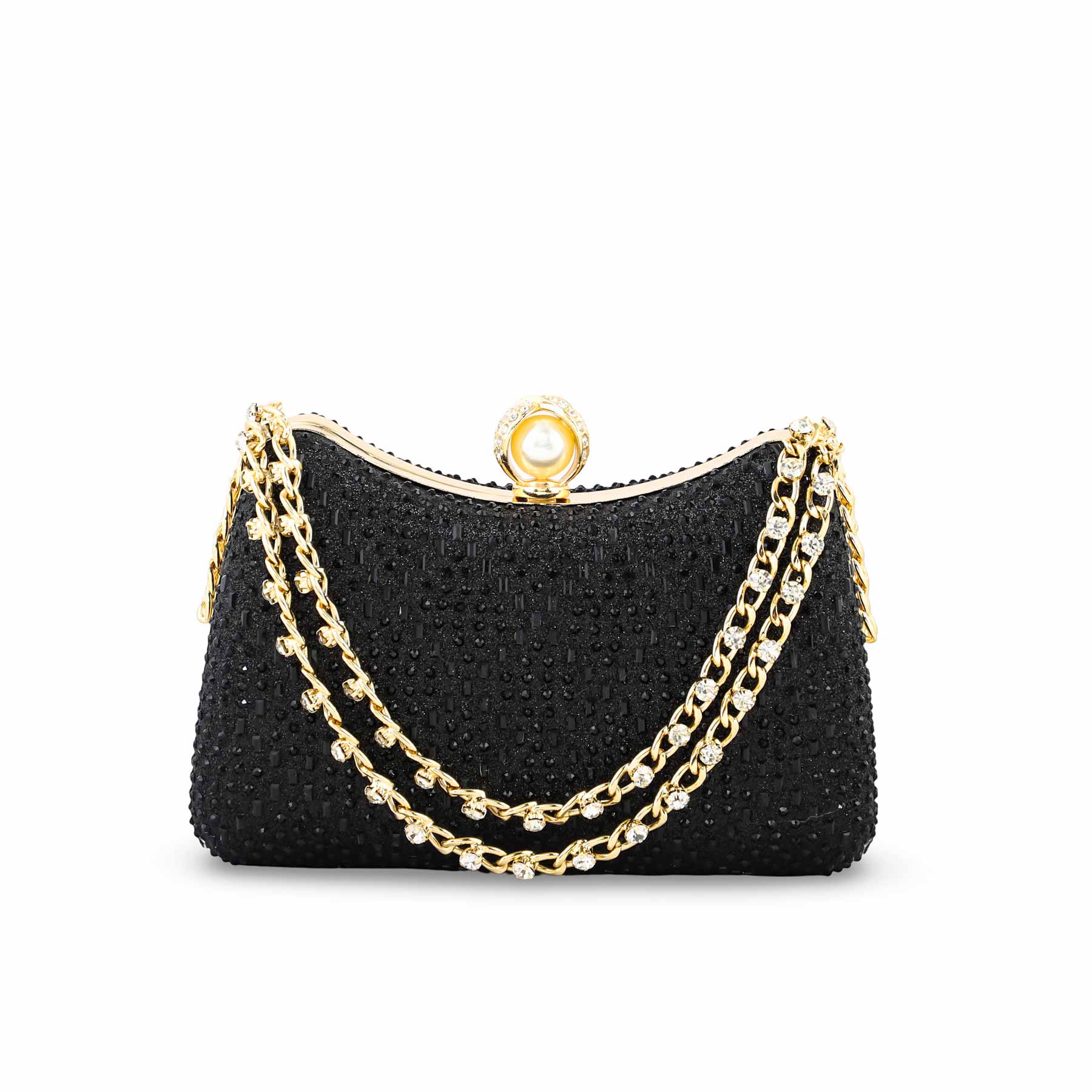 Black Fancy Clutch For Women P24383 - Image 2