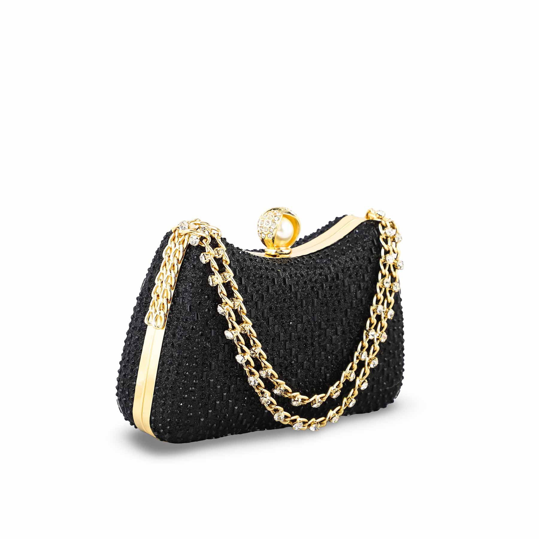Black Fancy Clutch For Women P24383 - Image 3