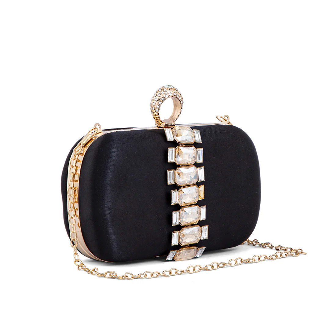 Black Fancy Clutch P15360 - Image 2