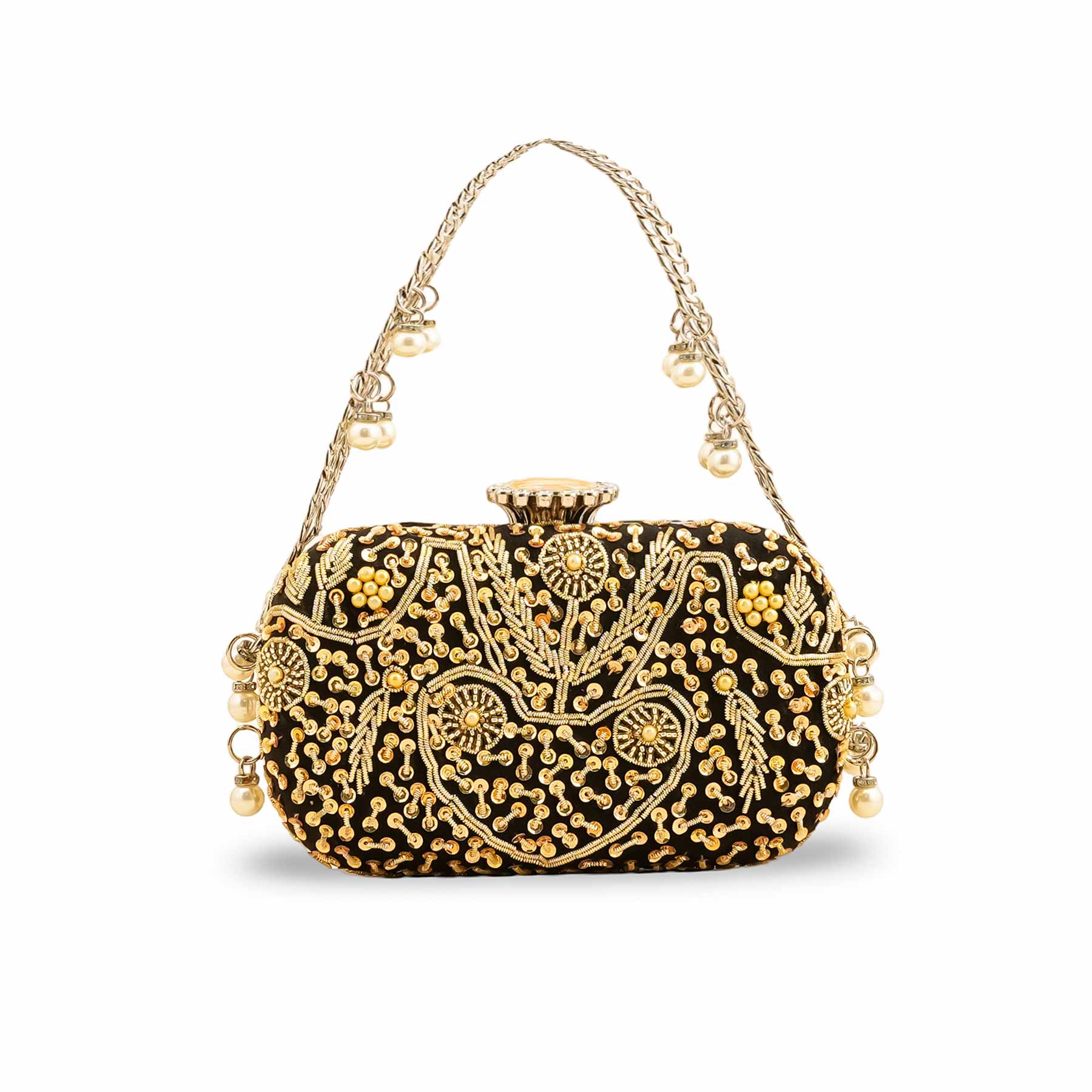 Black Fancy Clutch P15398 - Image 2