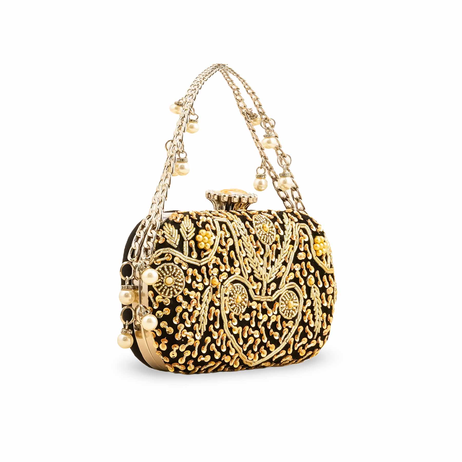 Black Fancy Clutch P15398 - Image 3