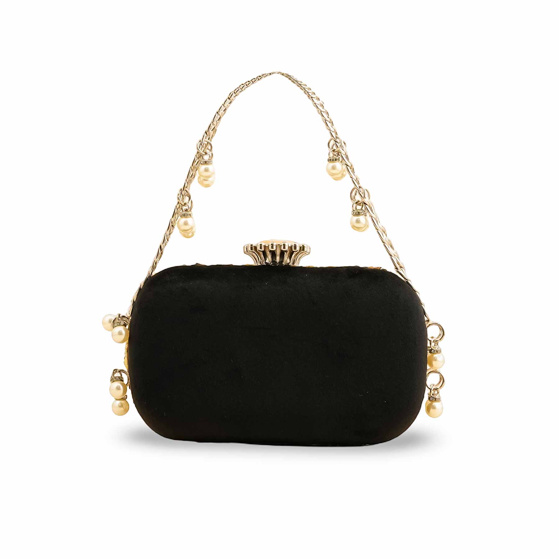 Black Fancy Clutch P15398 - Image 4