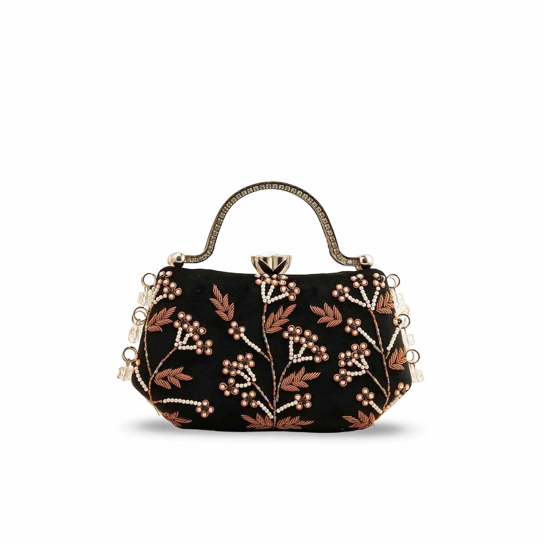 Black Fancy Clutch P15399 - Image 2