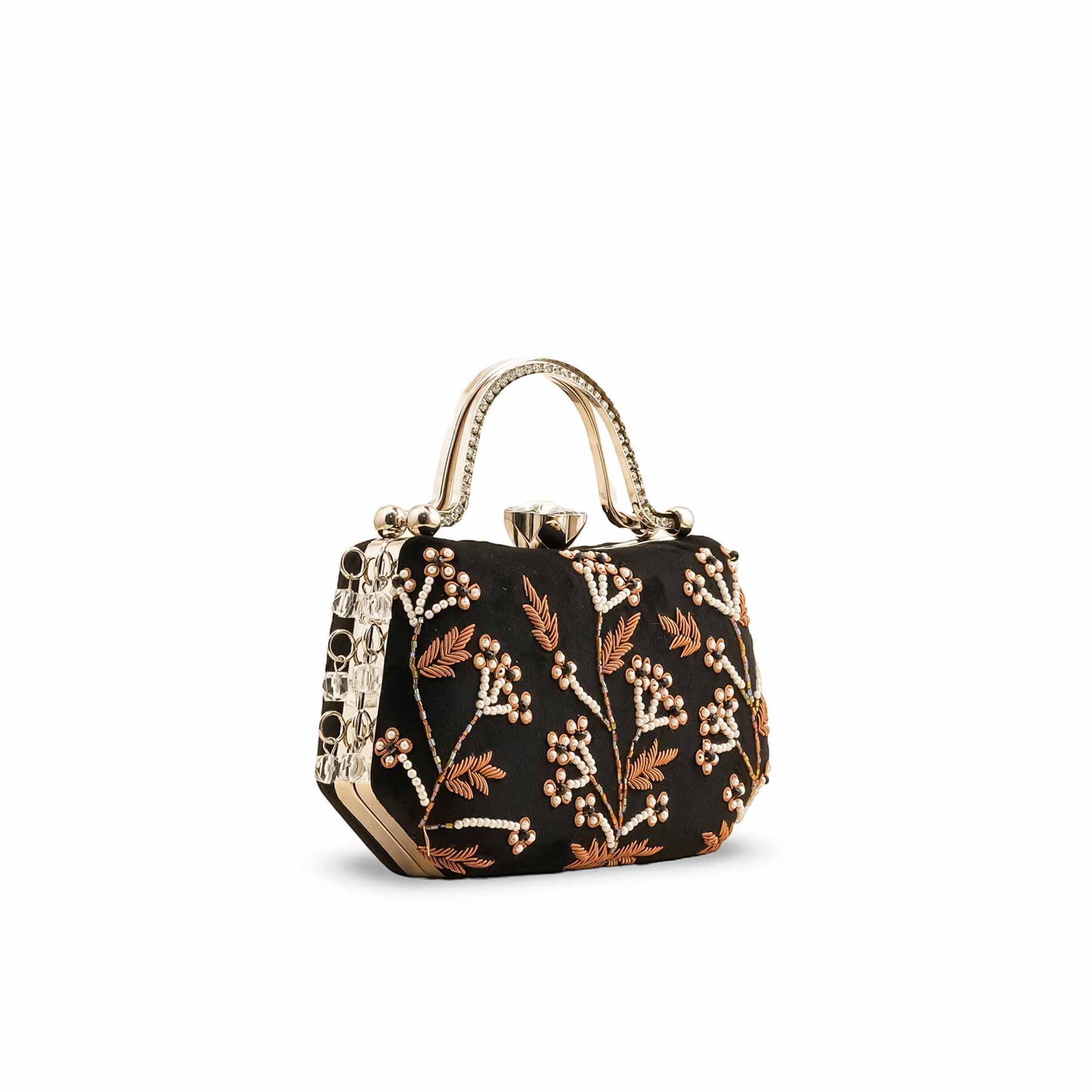 Black Fancy Clutch P15399 - Image 3