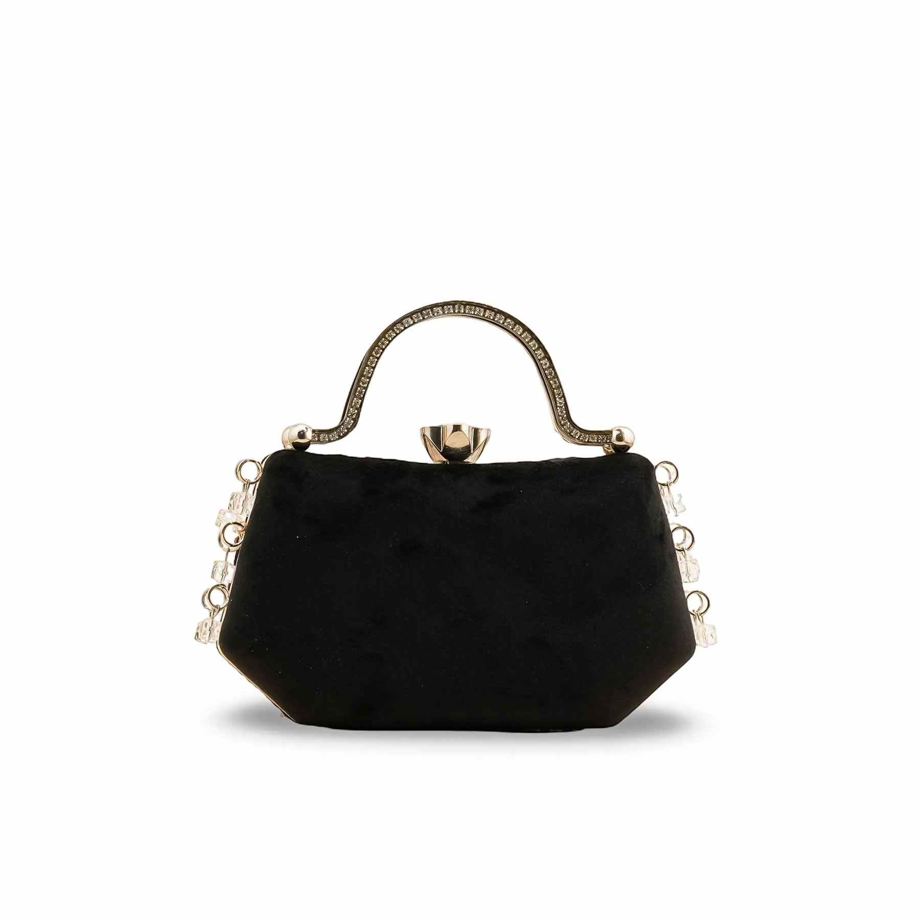 Black Fancy Clutch P15399 - Image 4