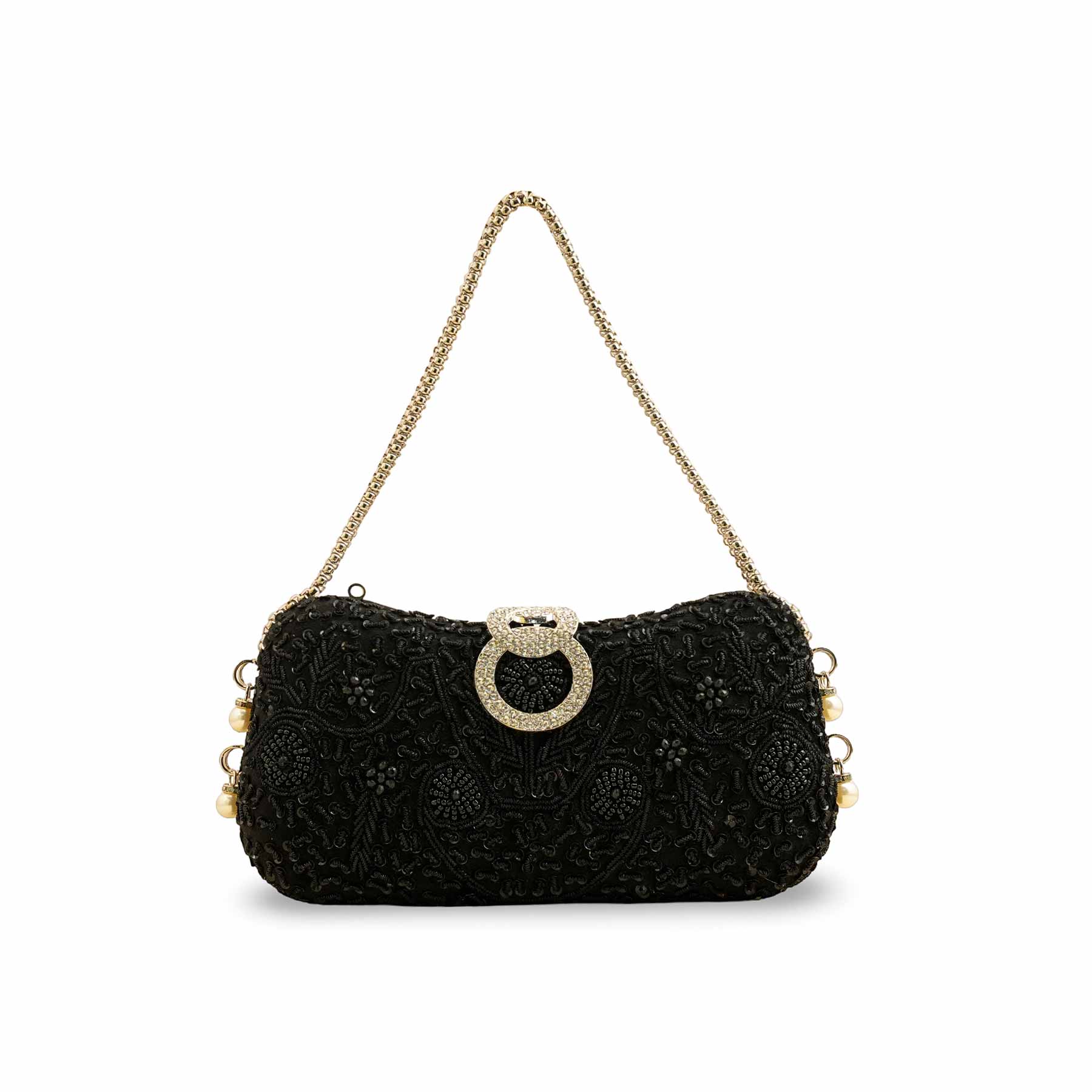Black Fancy Clutch P15401 - Image 2