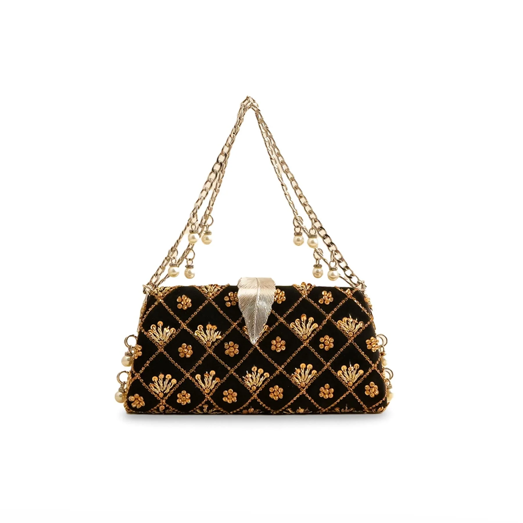 Black Fancy Clutch P15402 - Image 2