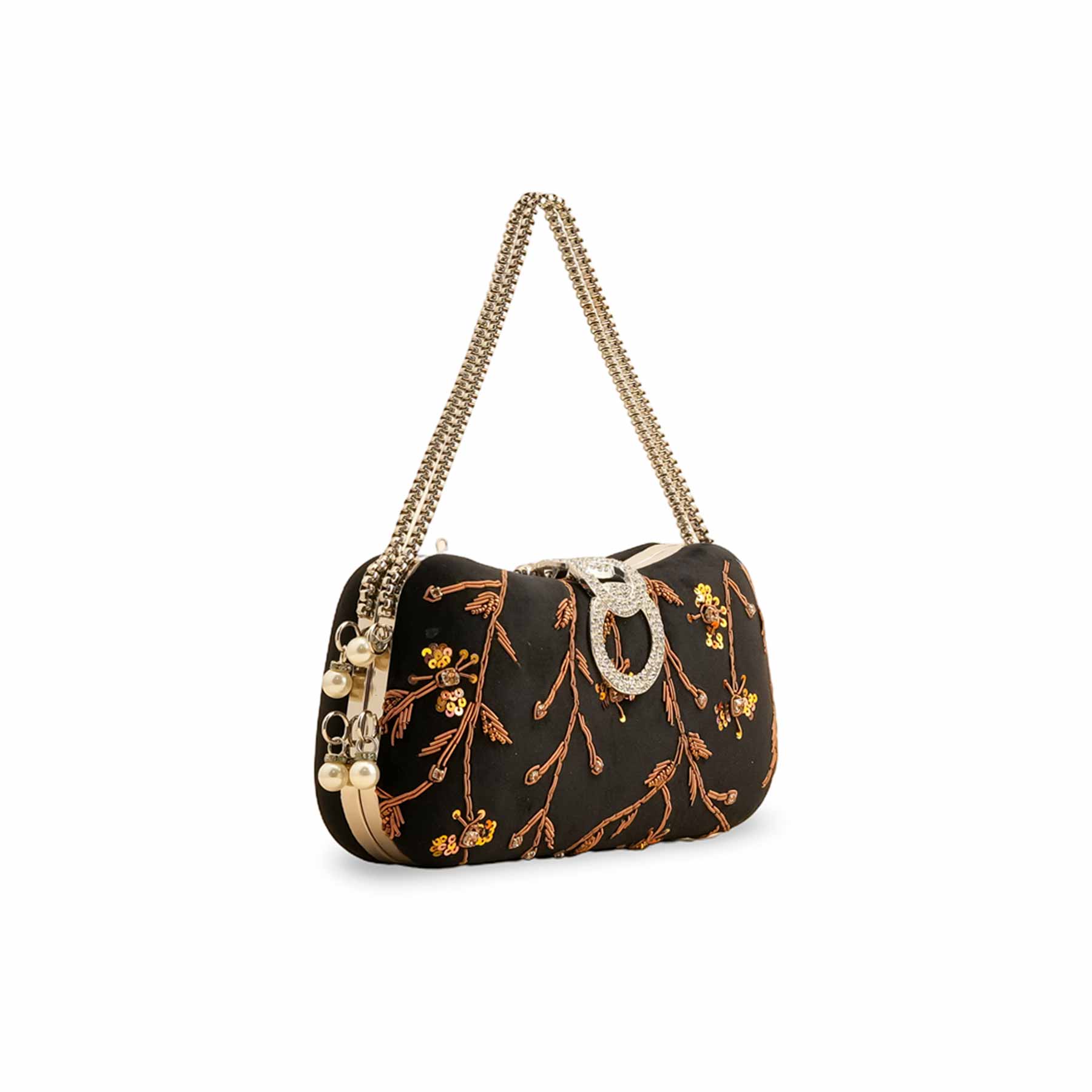 Black Fancy Clutch P15403 - Image 3