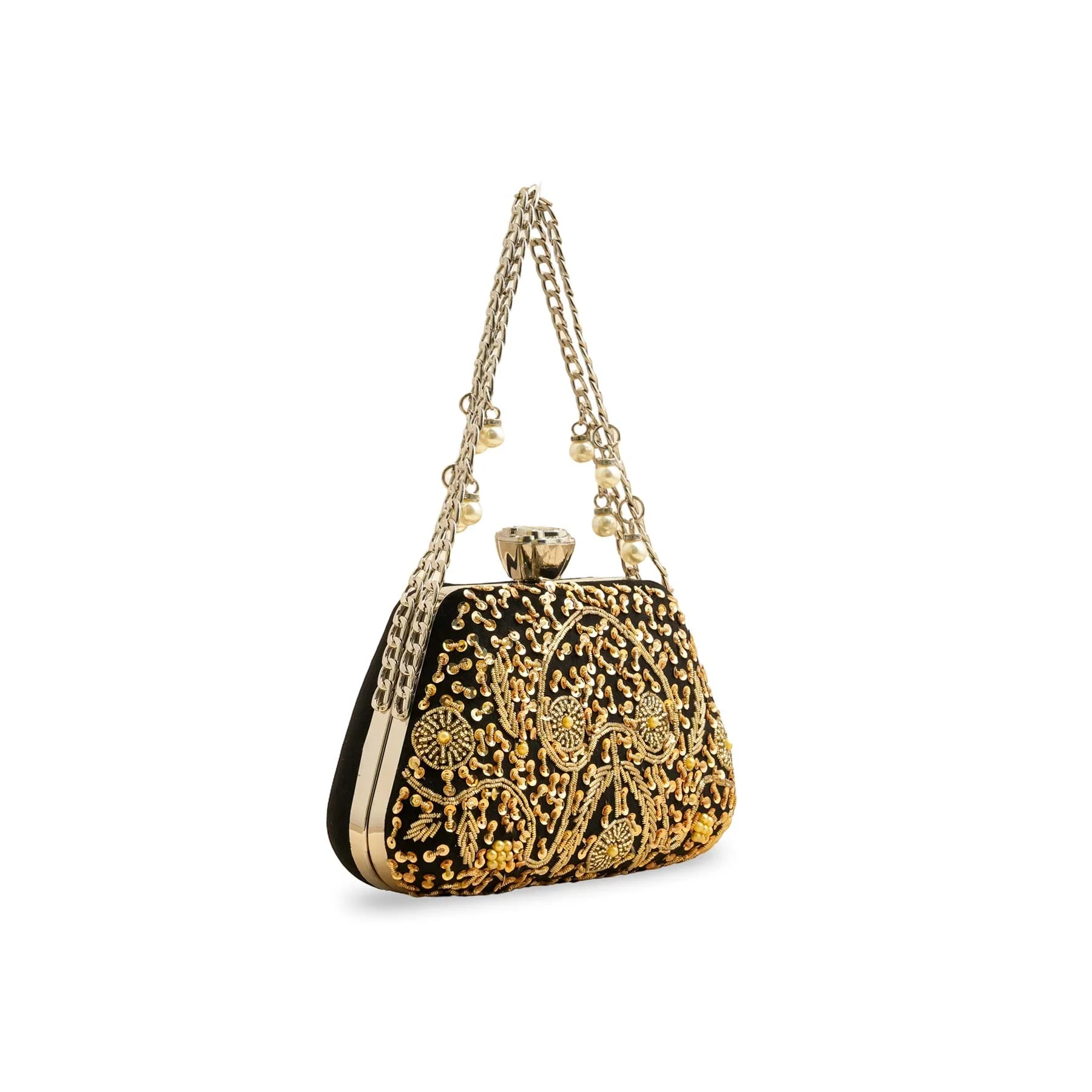 Black Fancy Clutch P15406 - Image 3