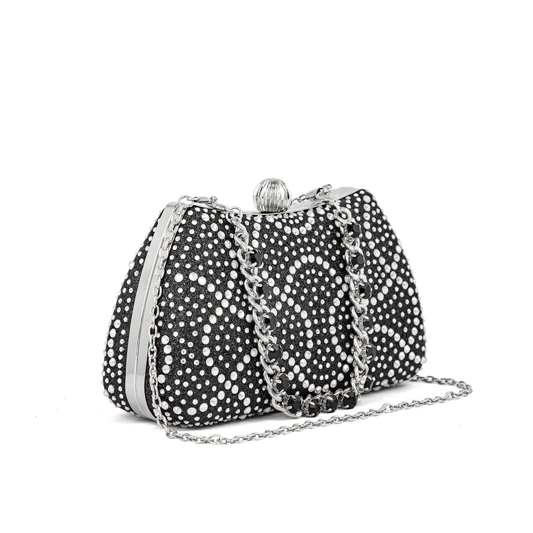 Black Fancy Clutch P24180 - Image 3
