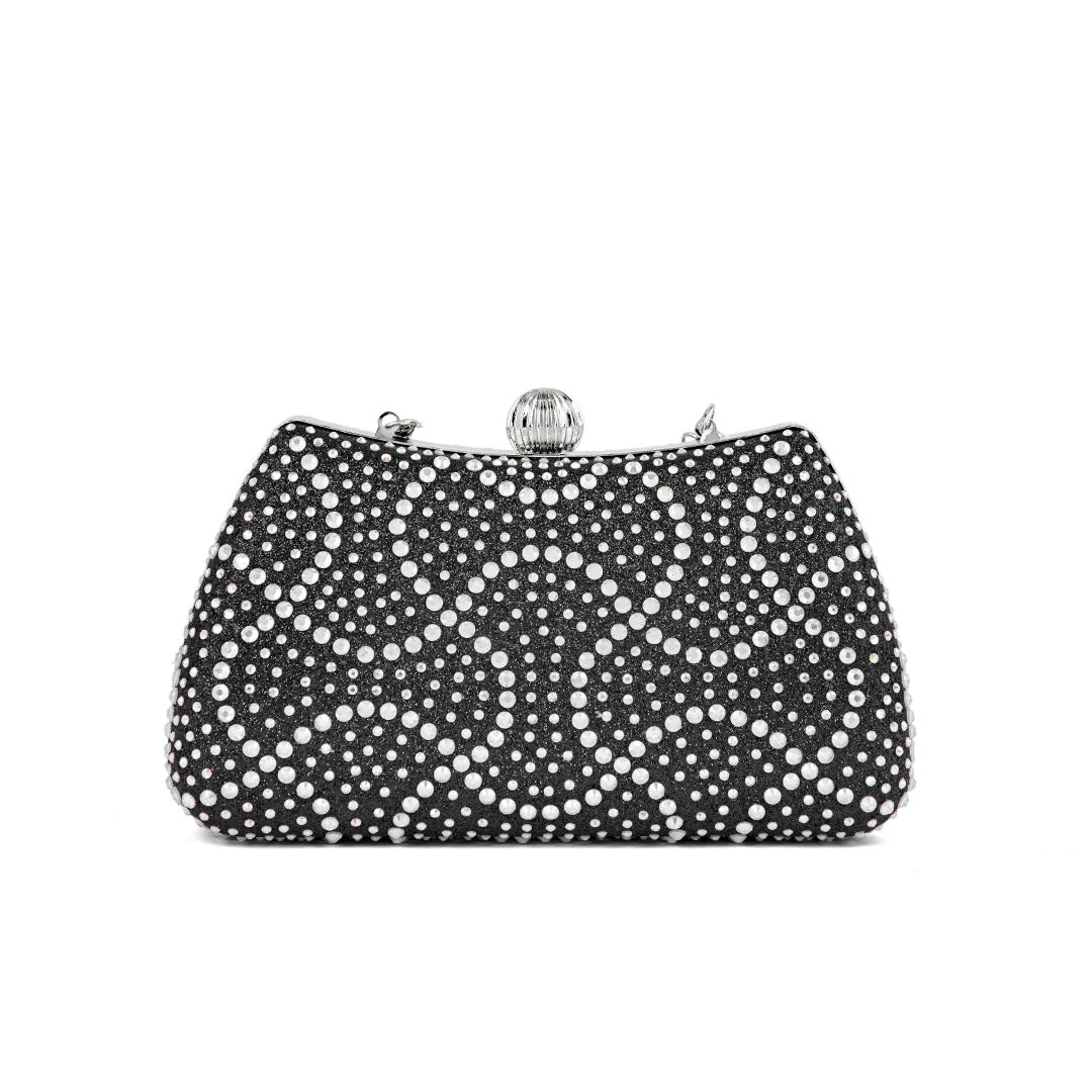 Black Fancy Clutch P24180 - Image 4