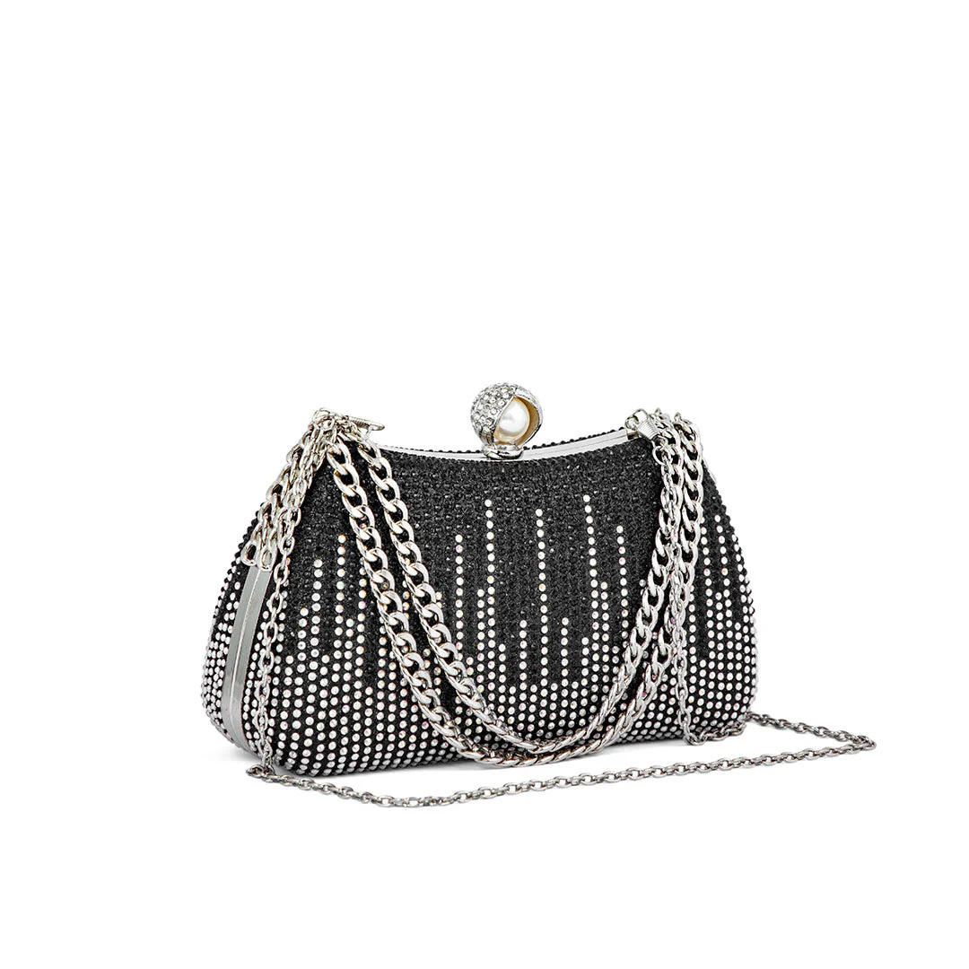 Black Fancy Clutch P24182 - Image 2