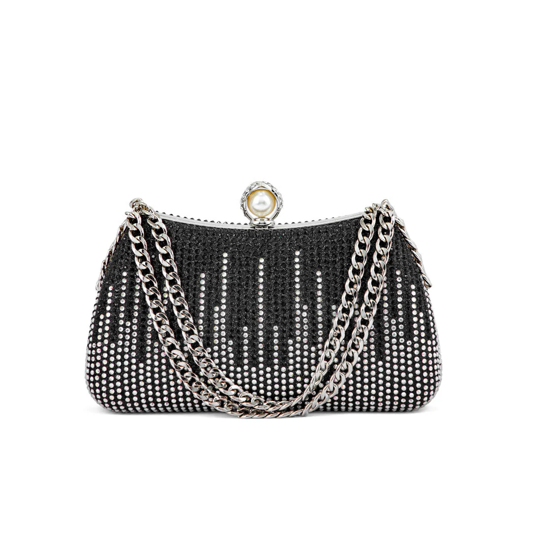 Black Fancy Clutch P24182 - Image 3