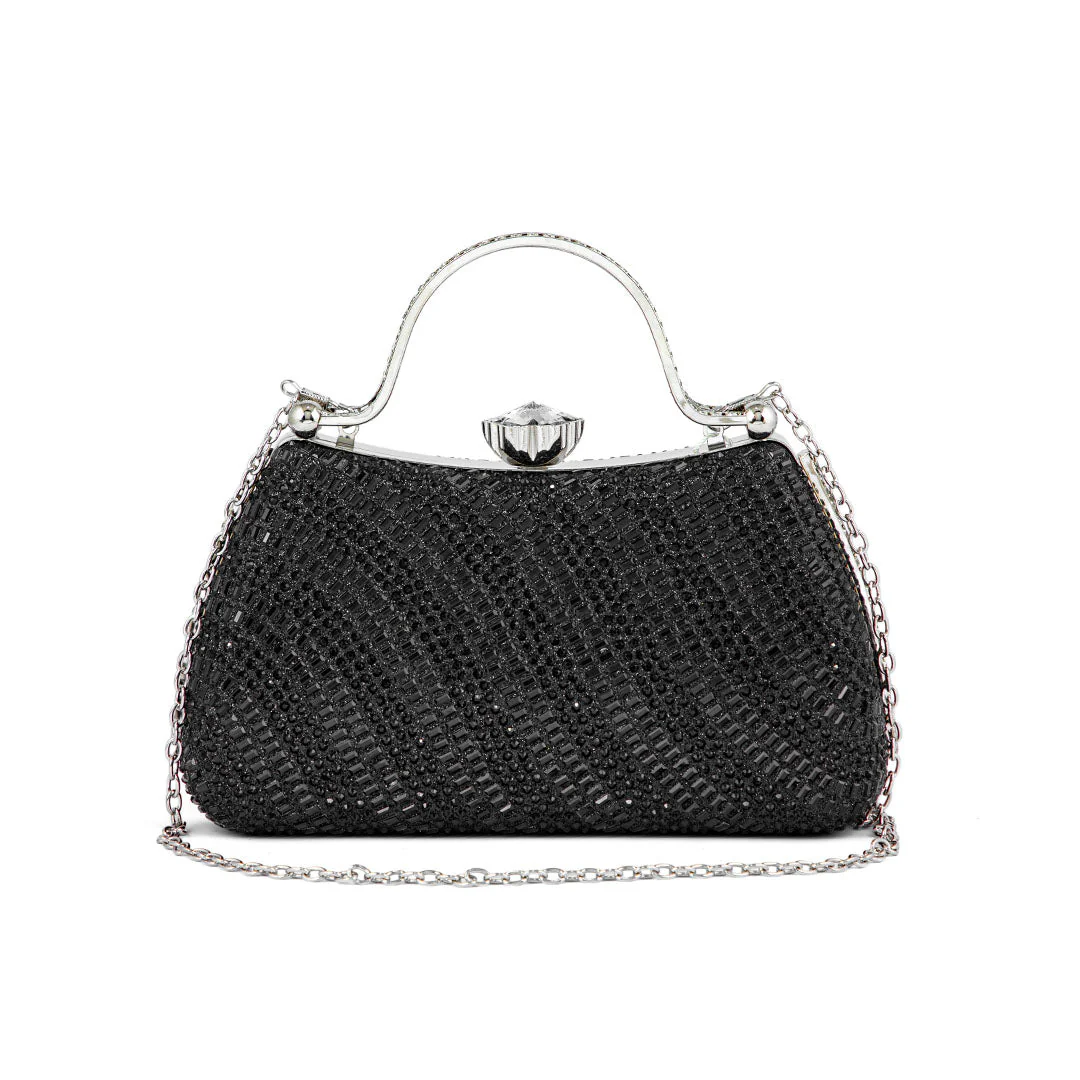 Black Fancy Clutch P24186 - Image 2