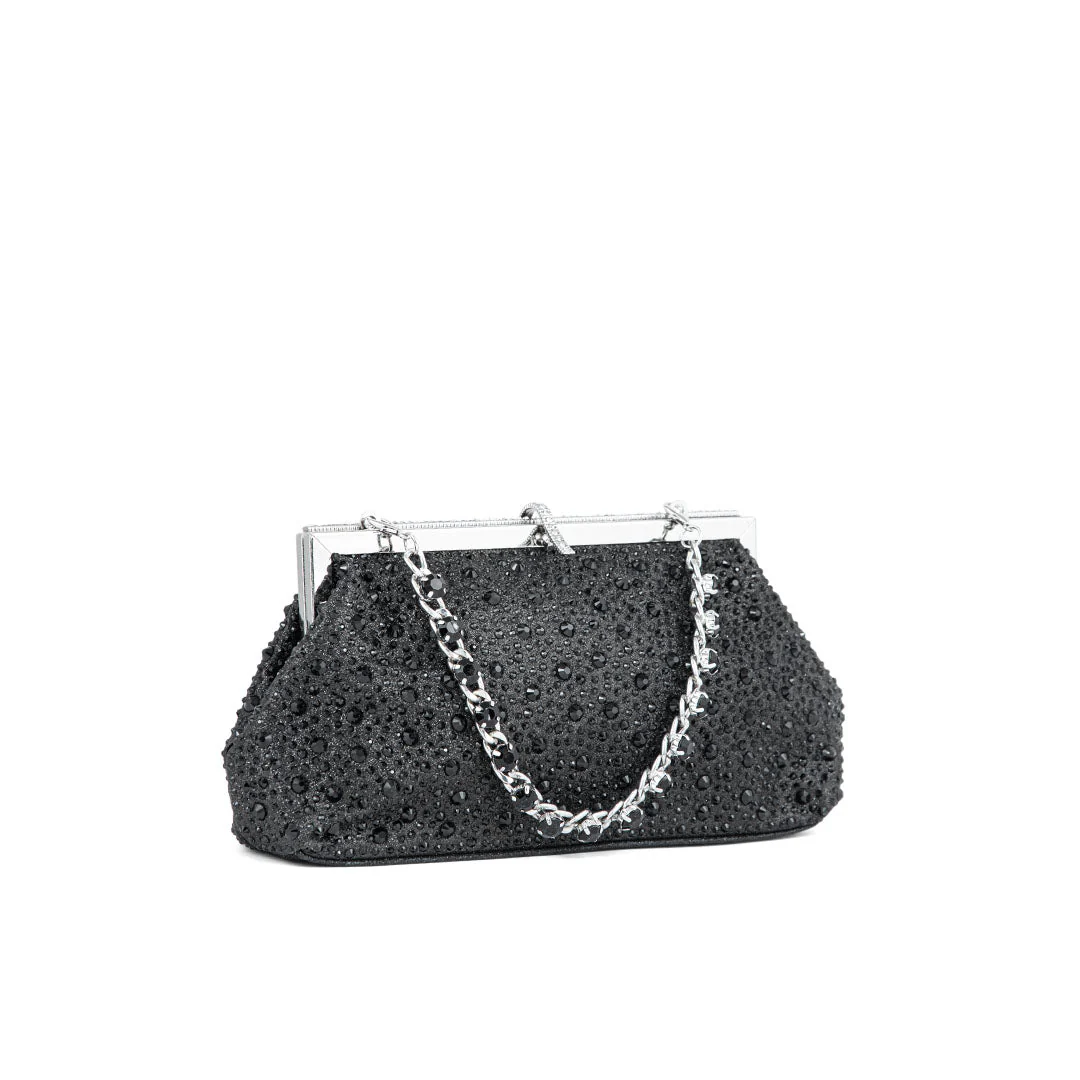Black Fancy Clutch P24195 - Image 3