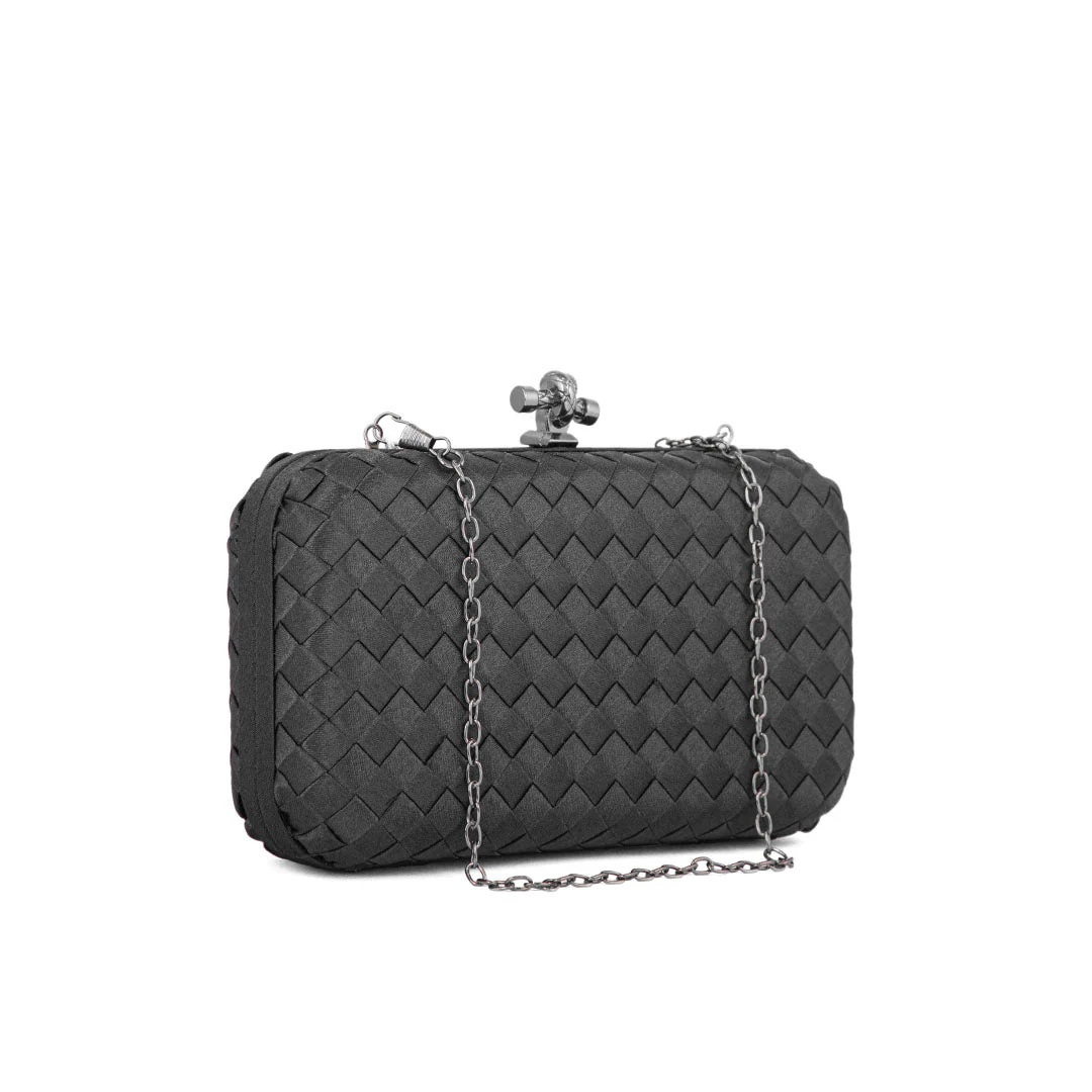 Black Fancy Clutch P24206 - Image 2