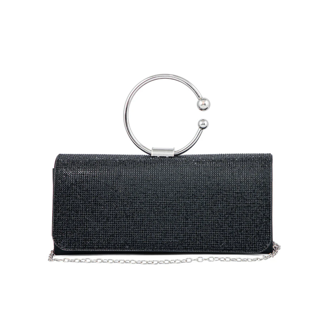 Black Fancy Clutch P24329 - Image 2