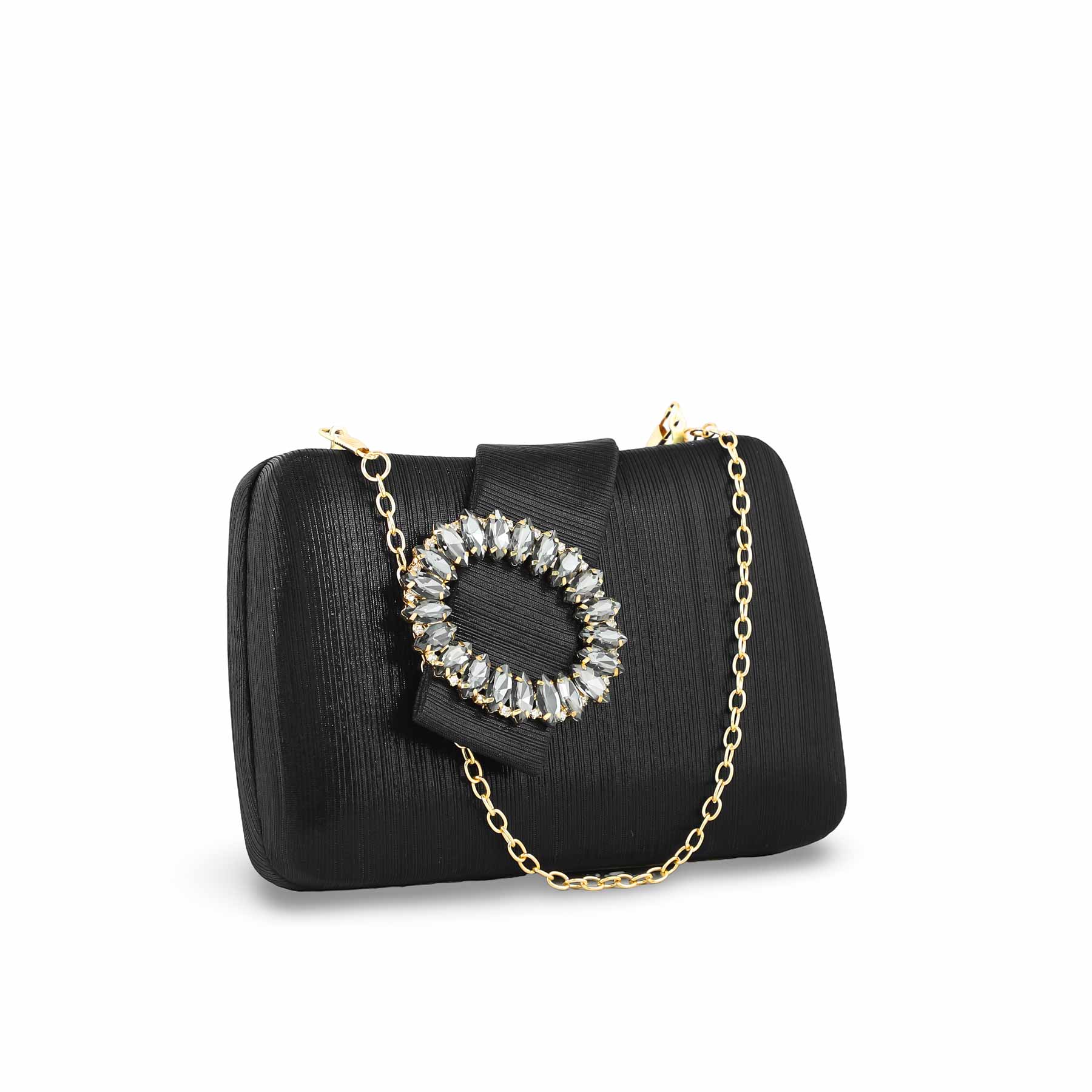 Black Fancy Clutch P24390 - Image 3