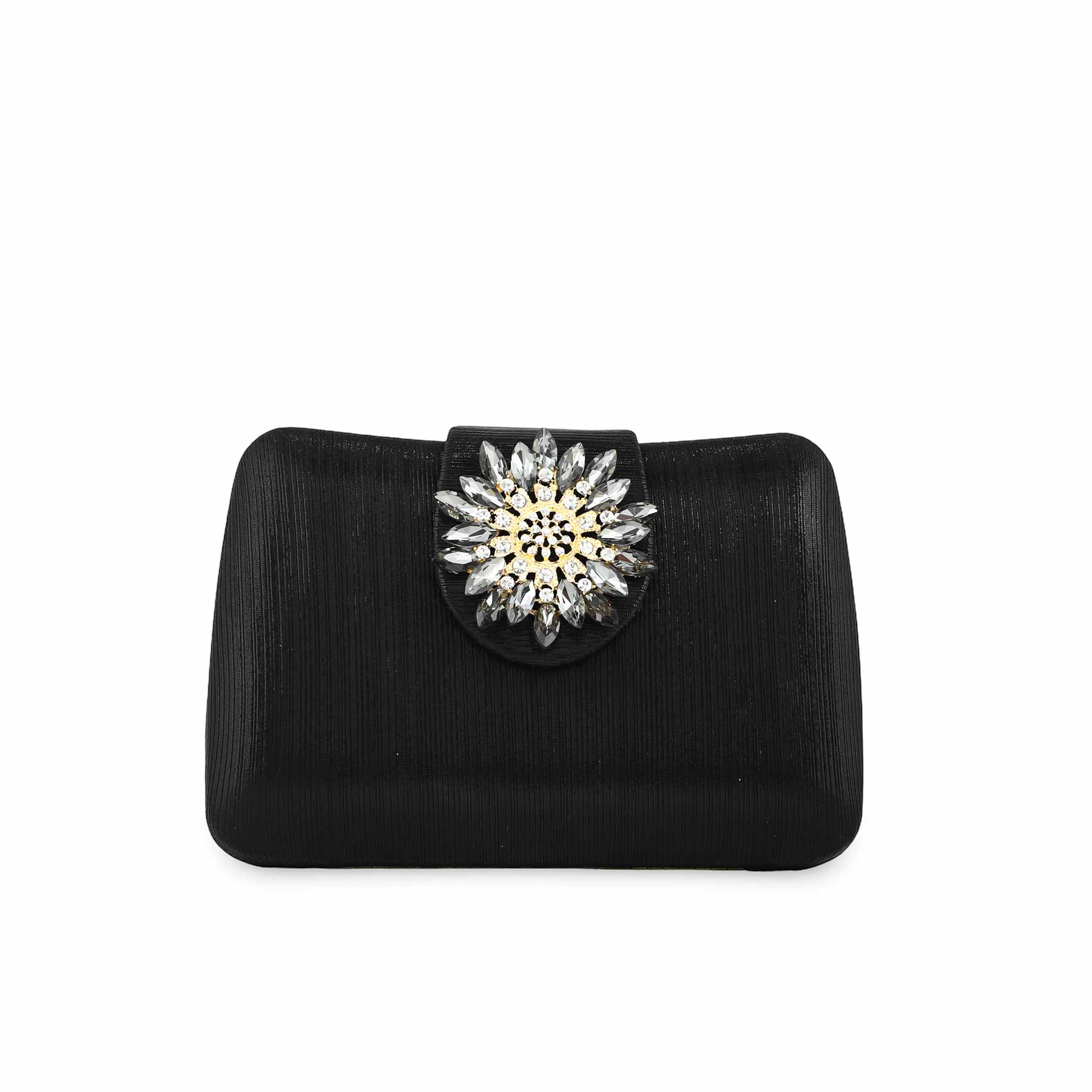 Black Fancy Clutch P24391 - Image 2