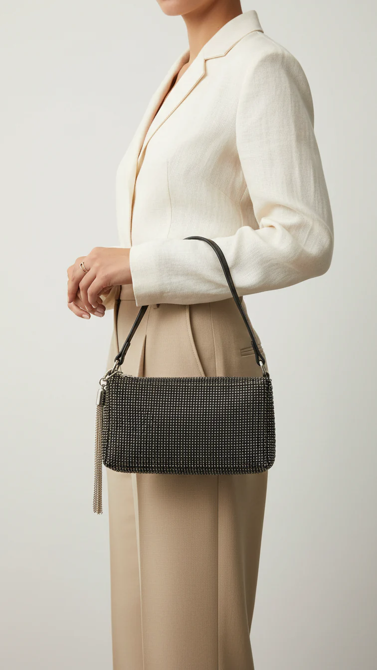 Black Fancy Clutch P36331