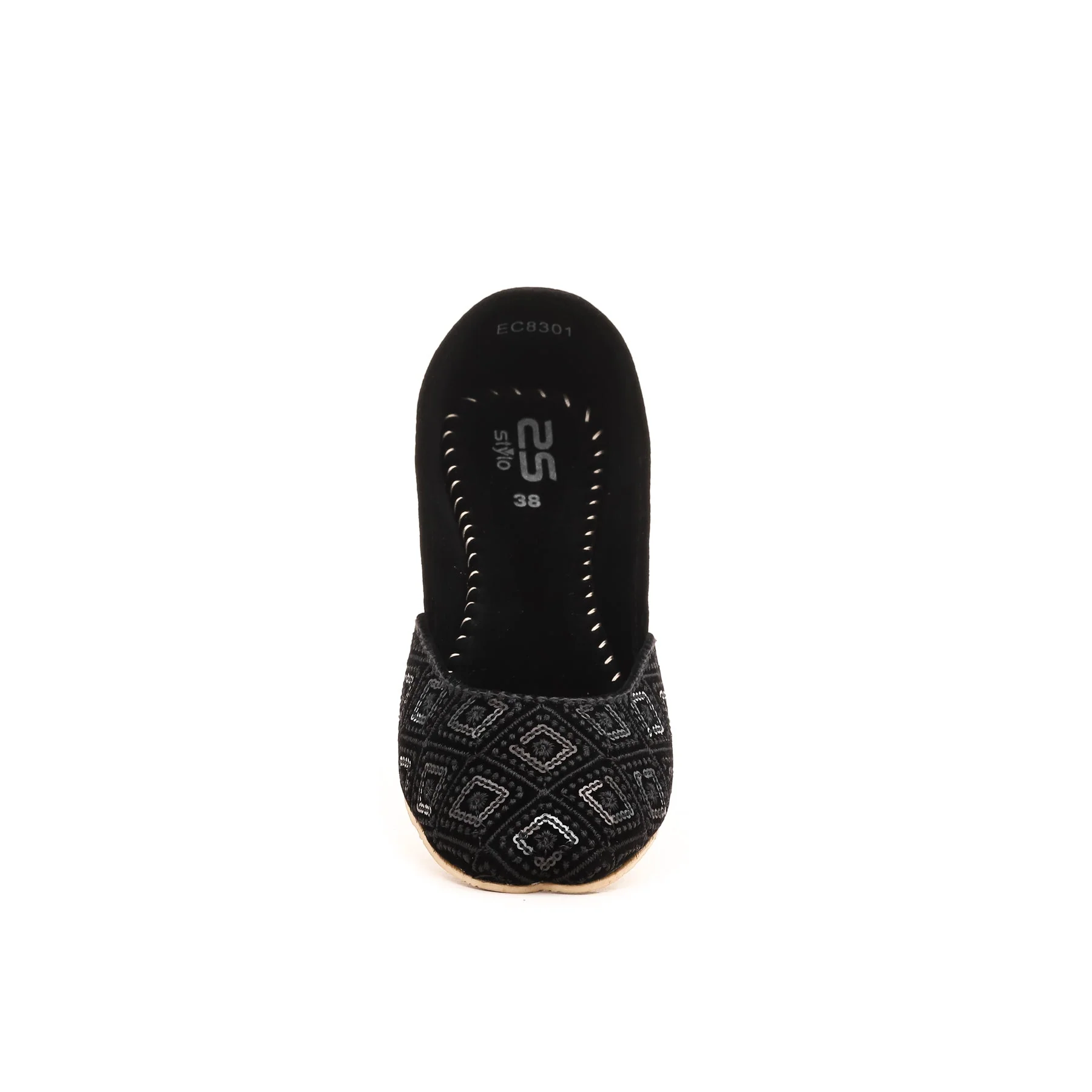 Black Fancy Khussa EC8301 - Image 3