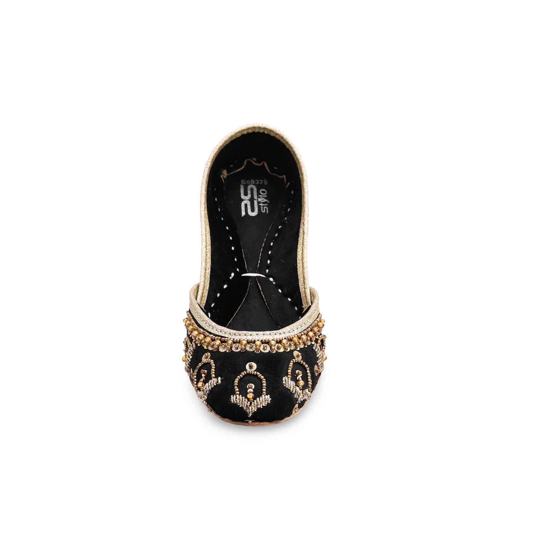 Black Fancy Khussa EC8375 - Image 3